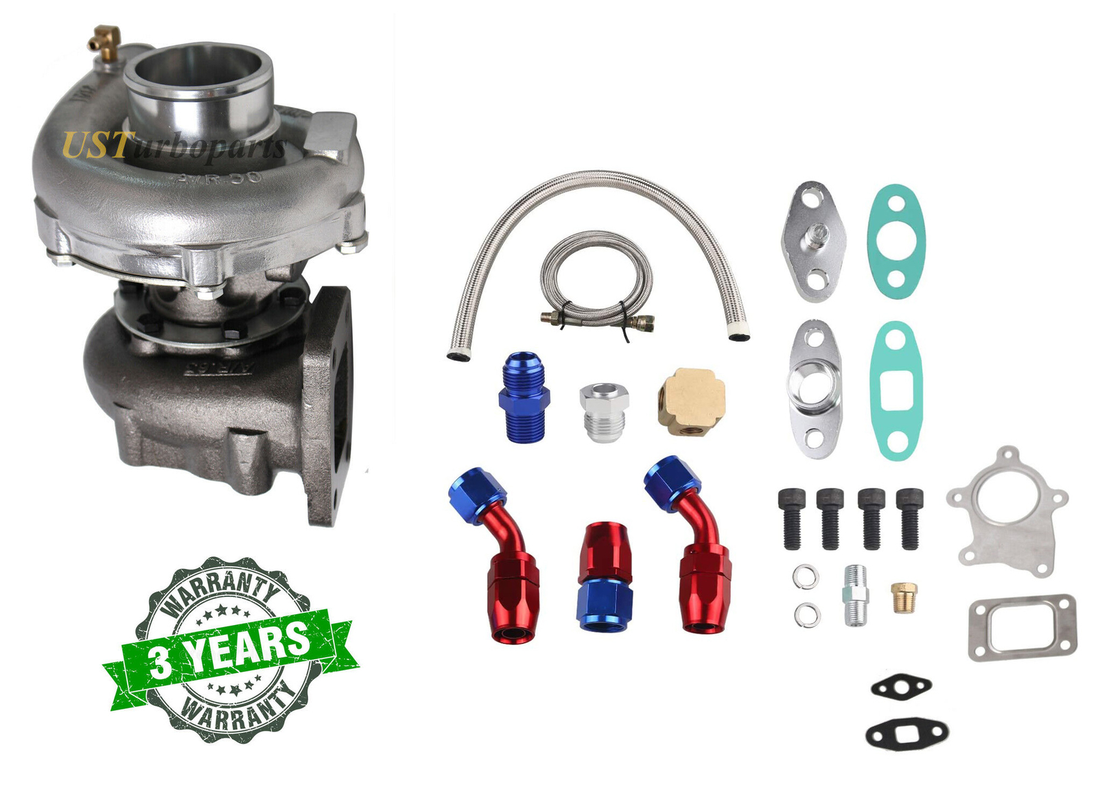 T04E T3/T4 A/R.63 400+HP External wastegate STAGE III Turbocharger+Oil line kit