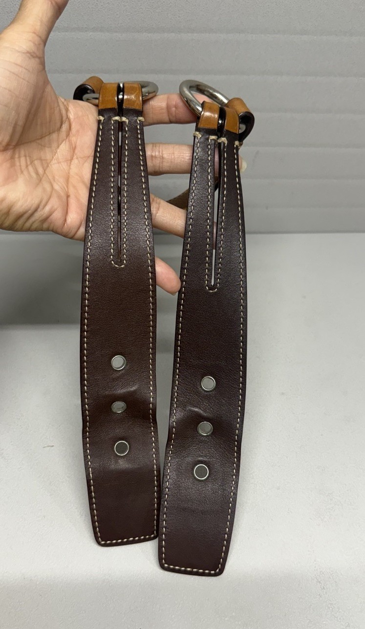 Vintage Coach REPLACEMENT STRAP Black/brown Silver Hardware Buckle Style Wide