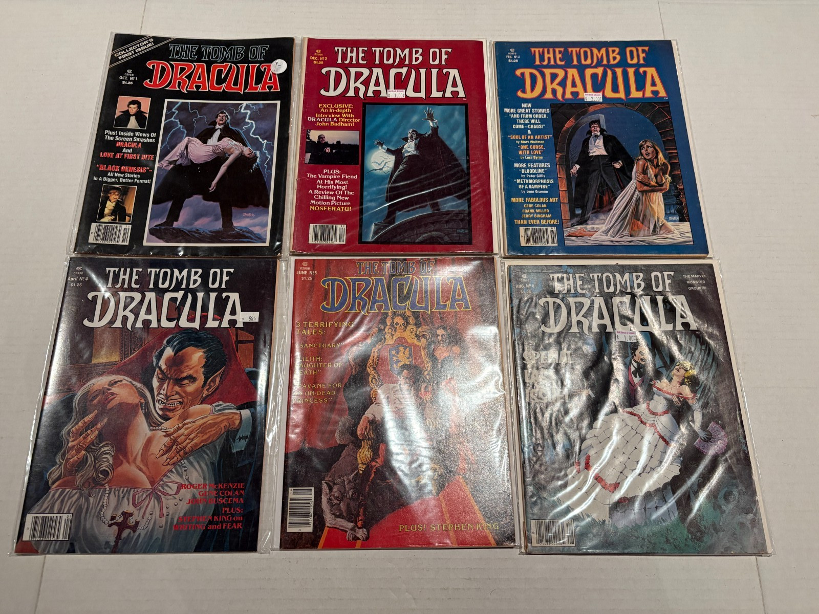 VINTAGE 1979-1980 TOMB OF DRACULA MAGAZINE #1-6 FULL RUN 1 2 3 4 5 6
