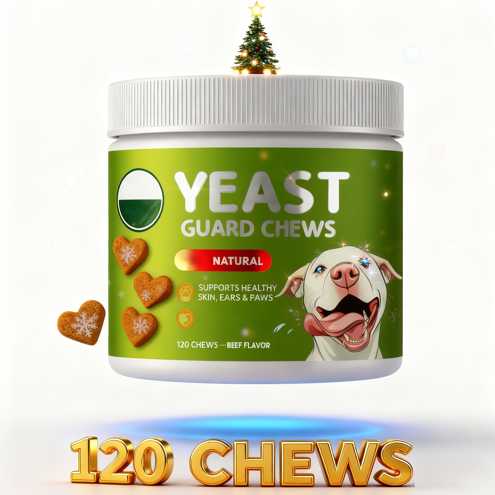 Yeast Dog Food, Allergy & Immune, Digestive, 120 Chewable Tablets