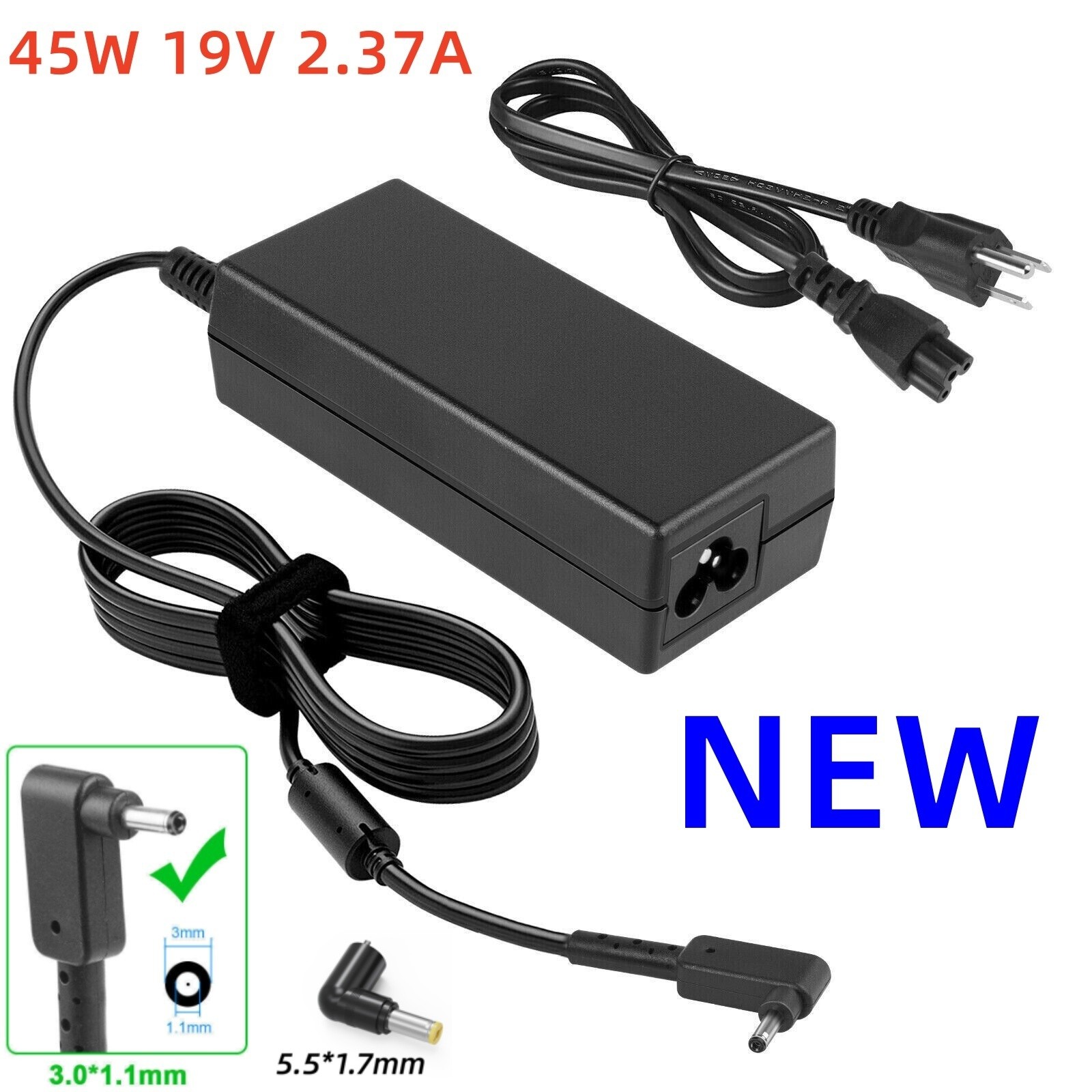 45W 19V 2.37A Laptop Power Adapter Charger For Acer A13-045N2A PA-1450-26 3*1.1
