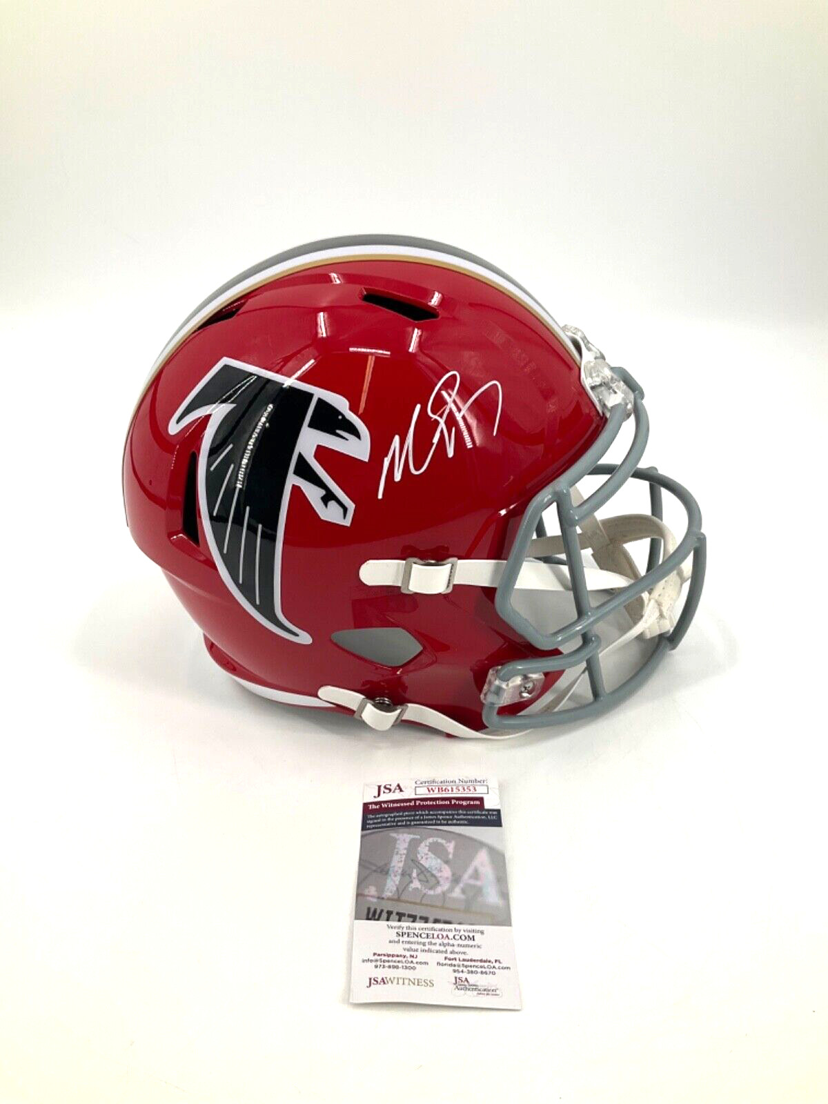 MICHAEL VICK ATLANTA FALCONS SIGNED THROWBACK FULL SIZE HELMET JSA WITNESS COA