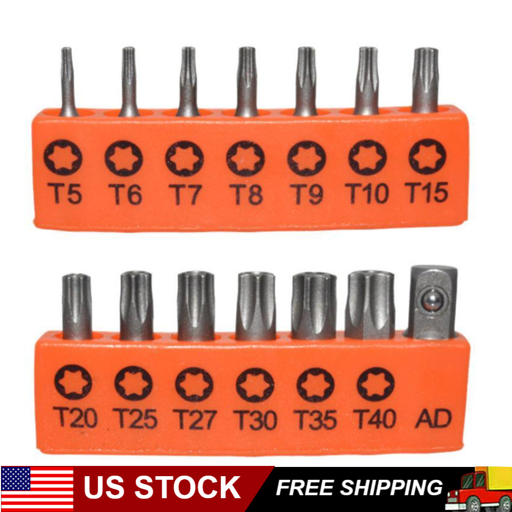 14 Torx Bit Set Torq Hex Star Spanner Tri Wing Screwdriver Tamper Proof Security