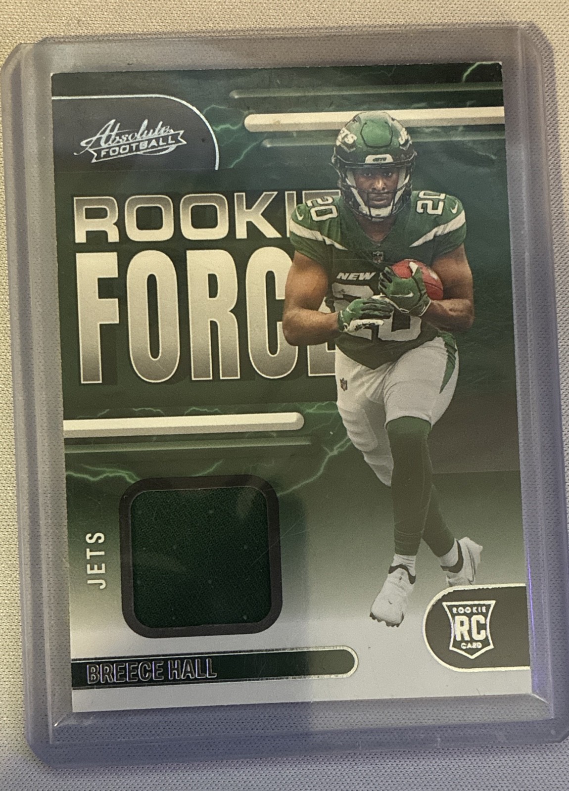 2022 Panini Absolute - Rookie Force Breece Hall #RF-13 (MEM, RC) 2022 Panini Absolute - Rookie Force Breece Hall #RF-13 (MEM, RC)