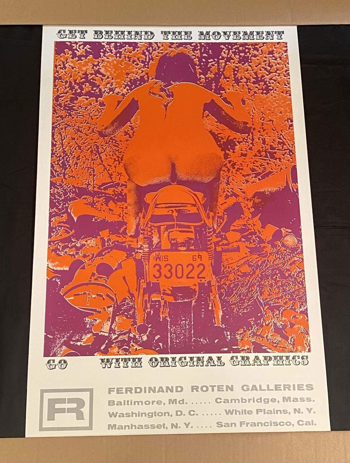 1968 Get Behind the Movement William Weege Art Poster Ferdinand Roten Galleries