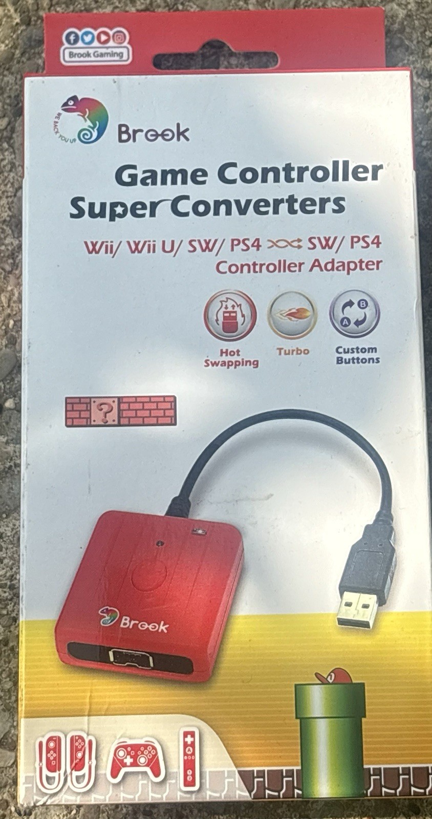 Brook Game Controller Converter Wii/WiiU/SW/PS4 - SW/PS4 Controller Adapter NEW
