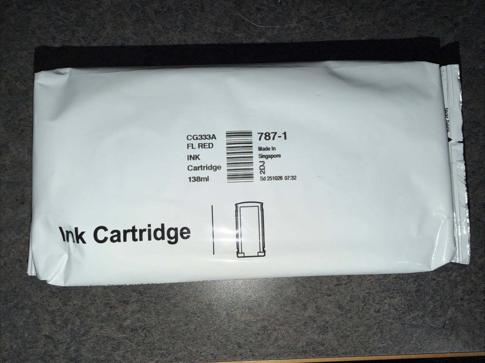 787-1 PITNEY BOWES GENUINE Red Fluorescent Ink Cartridge