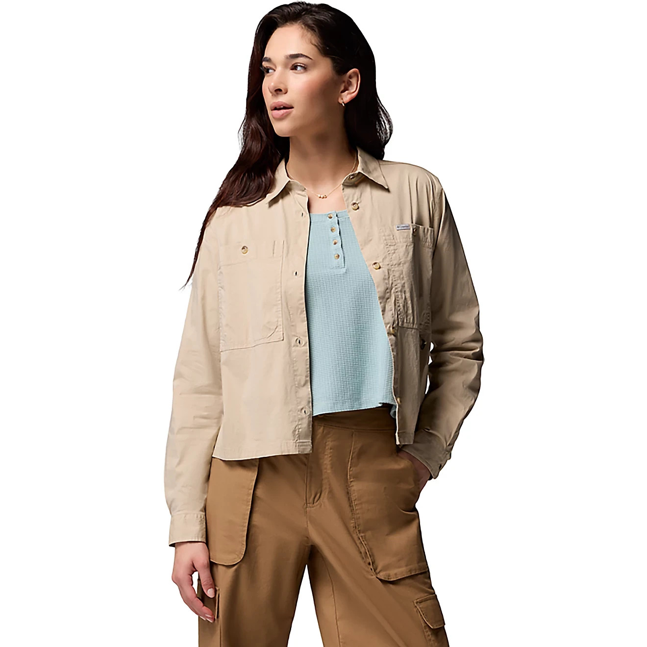 Columbia Brea Falls Woven Shirt Womens Long Sleeve Button Hiking Trail XS To XXL
