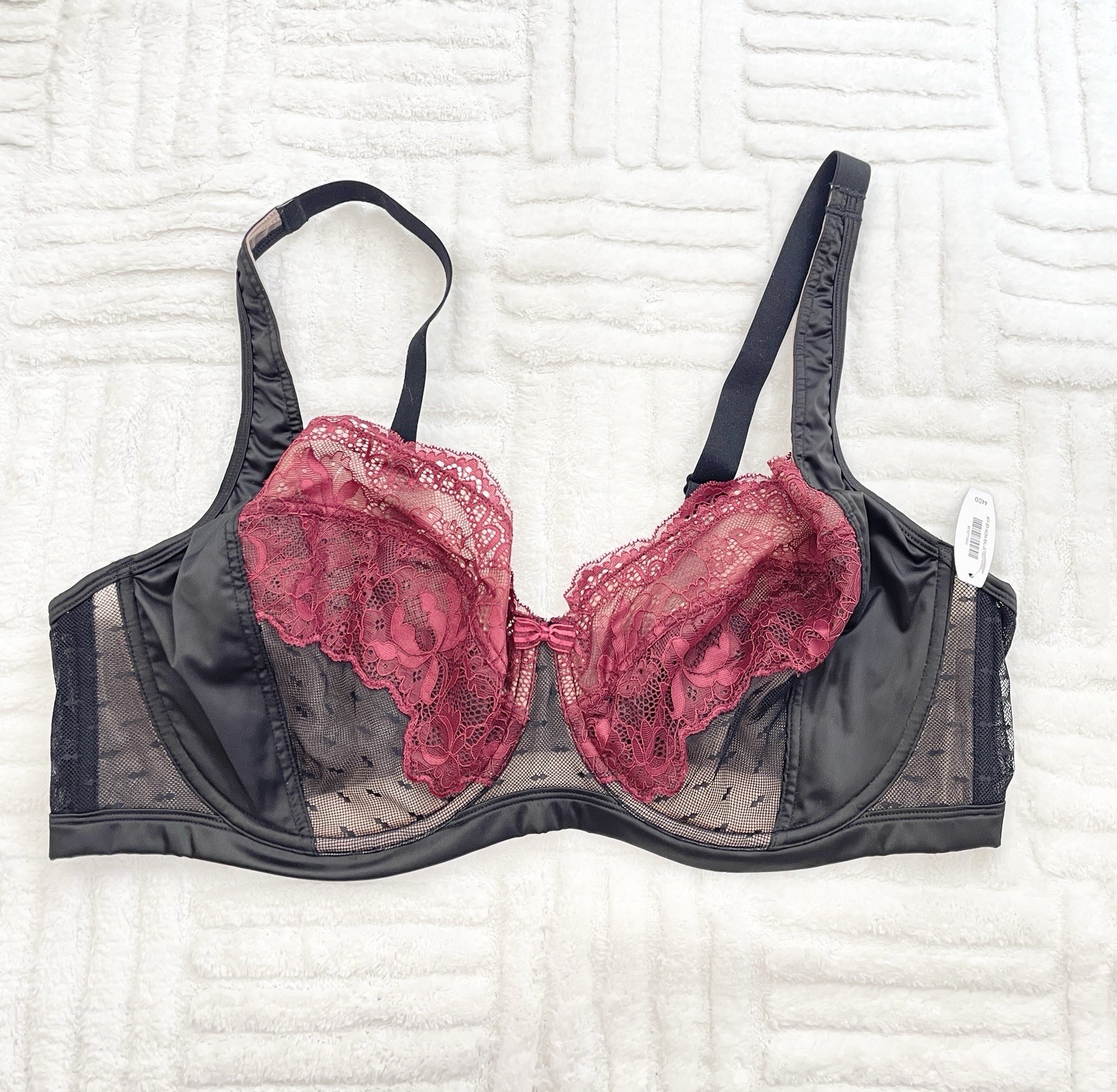Adore Me Red Lace Underwire Balconette Lingerie Bra Size 44DD New Adore Me Red Lace Underwire Balconette Lingerie Bra Size 44DD New