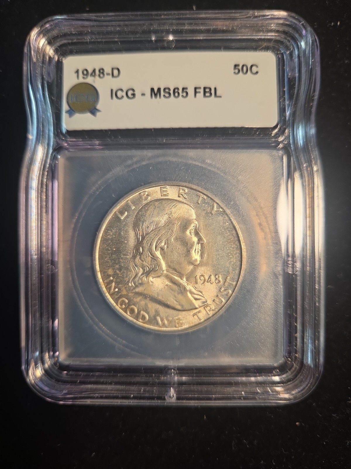 1948-D 50c Franklin Half Dollar ICG MS65FBL