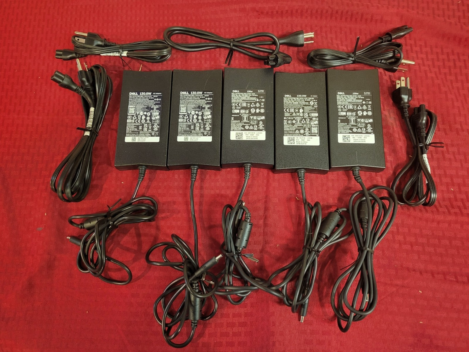 Lot Of 5 Dell 130W SMALL TIP (4.5mm)Adapter With Power Cord 662JT 7CWK7 3JF3H Lot Of 5 Dell 130W SMALL TIP (4.5mm)Adapter With Power Cord 662JT 7CWK7 3JF3H
