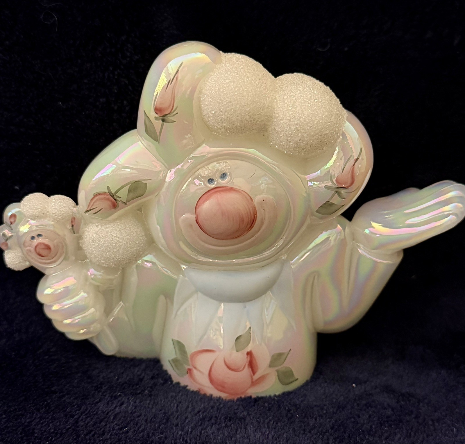 Vintage FENTON Art Glass White Iridized \
