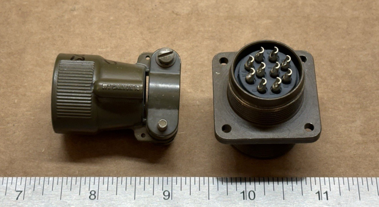 ITT Cannon MS3110 10-Pin Circular Connector Set Plug & Receptacle Mil Spec 