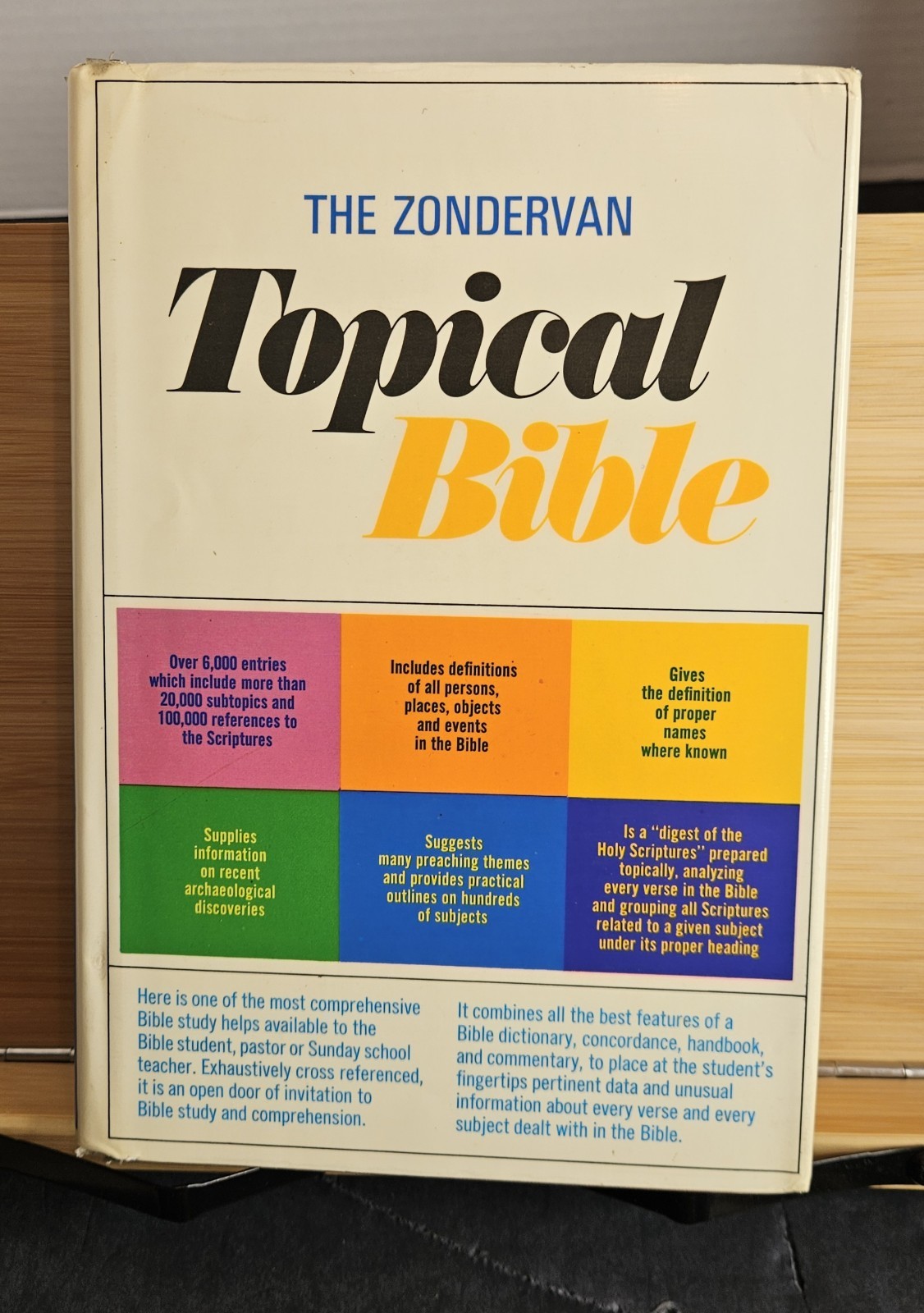 VINTAGE The Zondervan Topical Bible ~ 1977 Hardcover w/ dust jacket