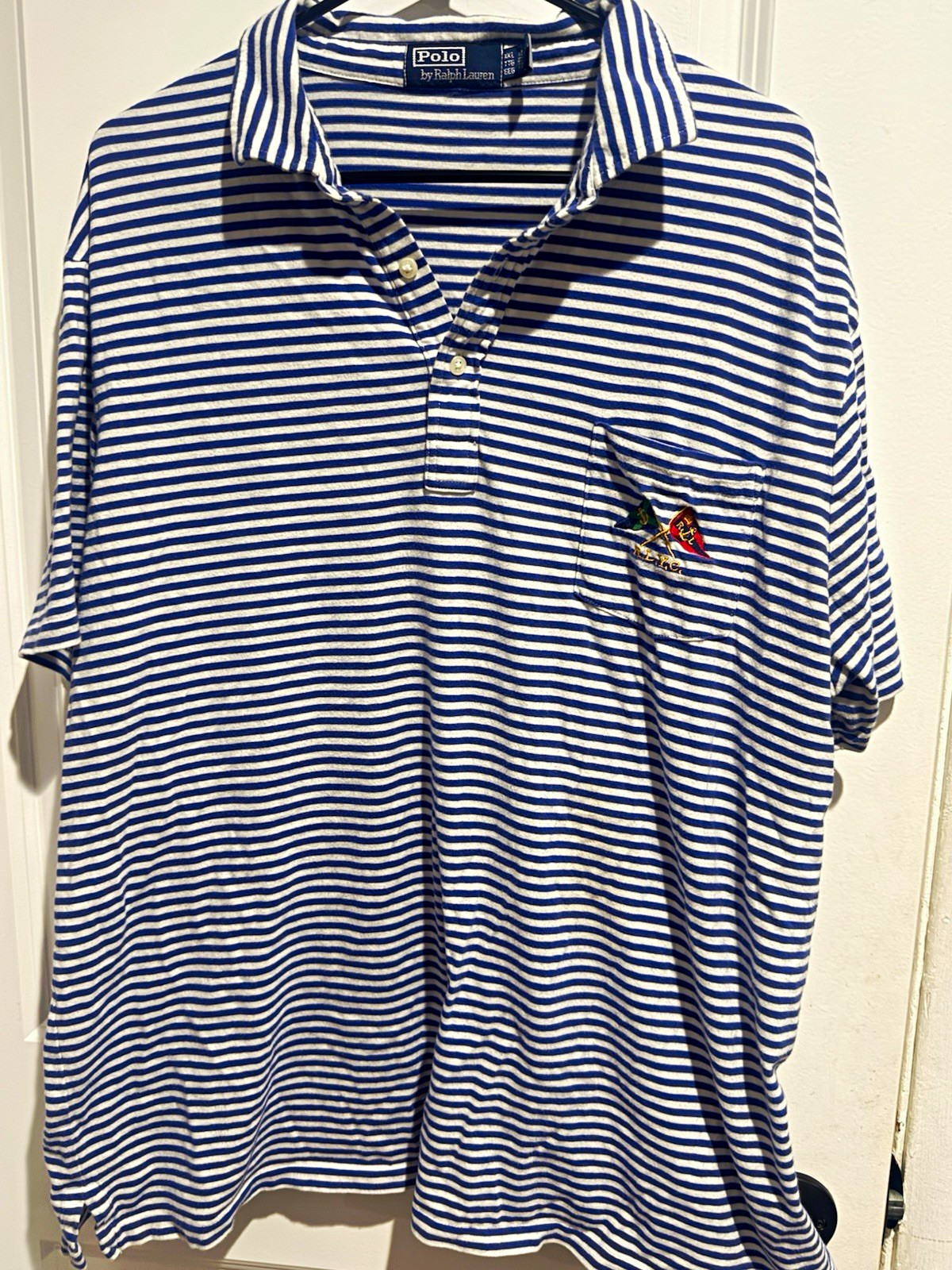 VTG Polo Ralph Lauren RLYC Striped Polo Shirt - XL