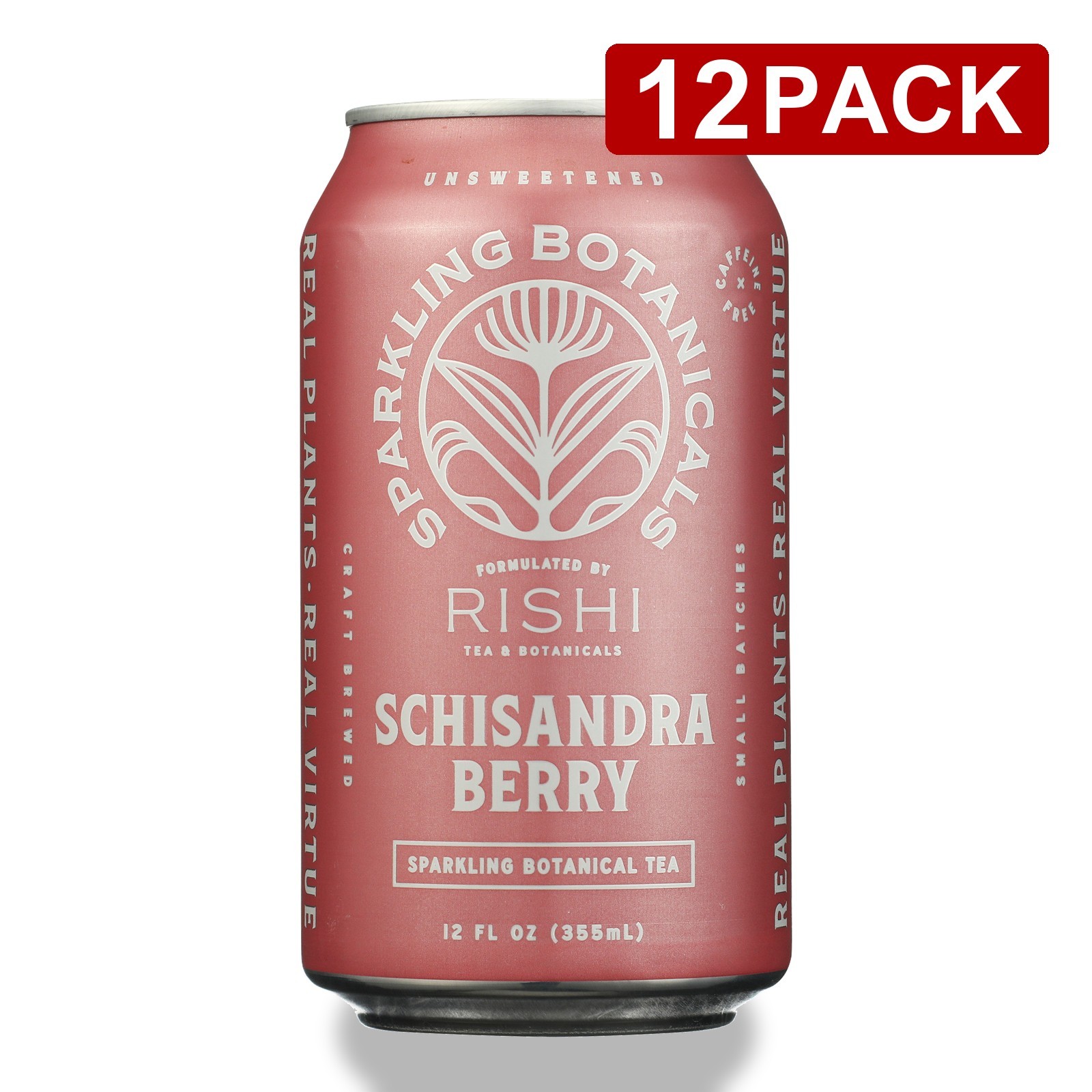 Sparkling Botanical Tea Rishi Schisandra Berry Unsweetened 12 Oz Can Fl 12 Pack