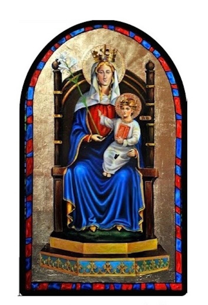 Our Lady of Walsingham Patch, 100% Embroidery  Silk & Metallic Thread
