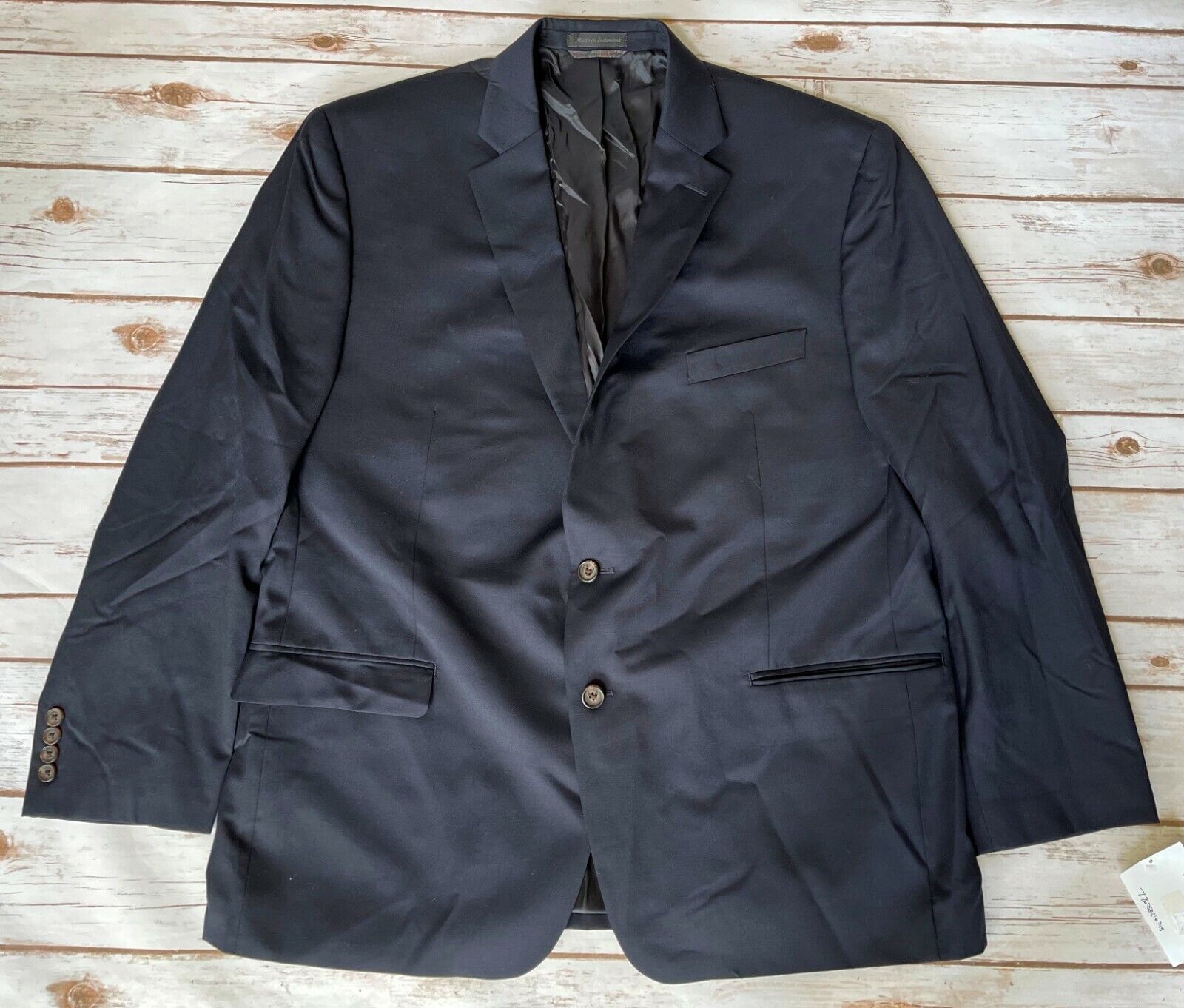 LAUREN RALPH LAUREN 100% WOOL SOLID TWO BUTTON SUIT JACKET SPORT MENS 46R NWOT