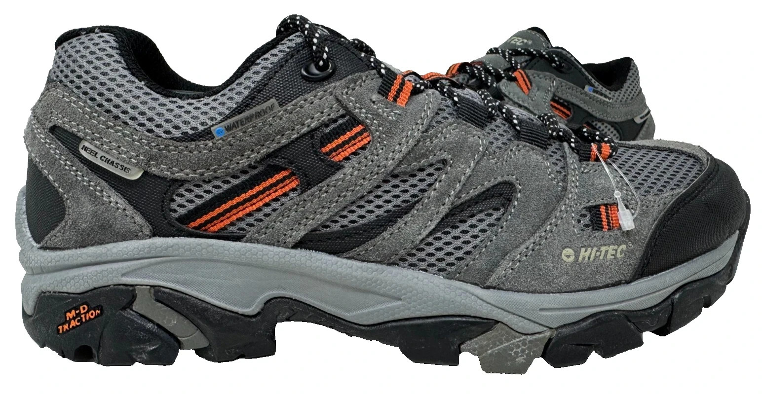 Hi-Tec Men\'s Apex Lite Low WP Waterproof Hiking Shoes Gray/Orange Size:9 166B