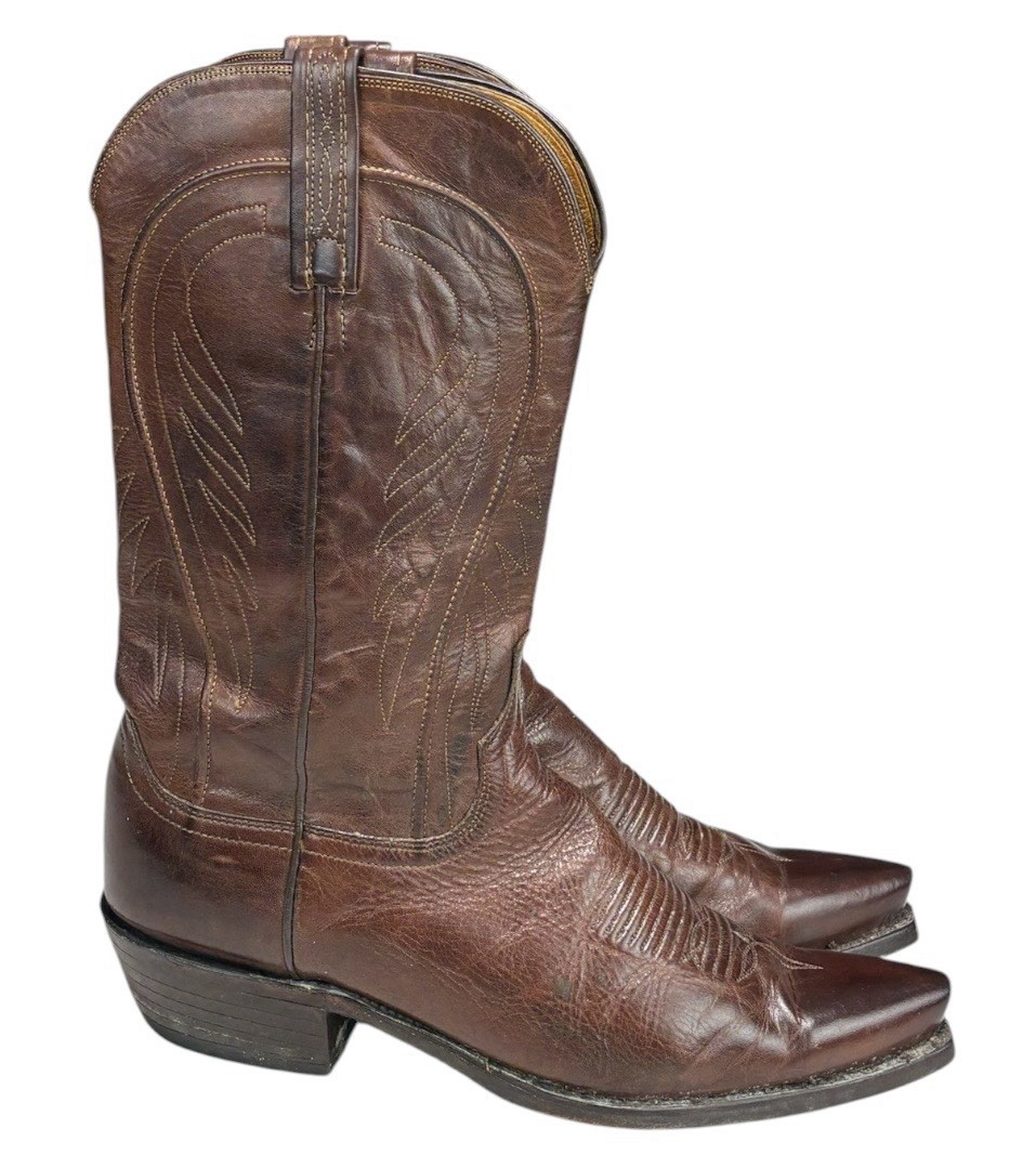 Lucchese 1883 Bart Cowhide Western Cowboy Boots Men Brown Leather N1596 9.5 D Lucchese 1883 Bart Cowhide Western Cowboy Boots Men Brown Leather N1596 9.5 D