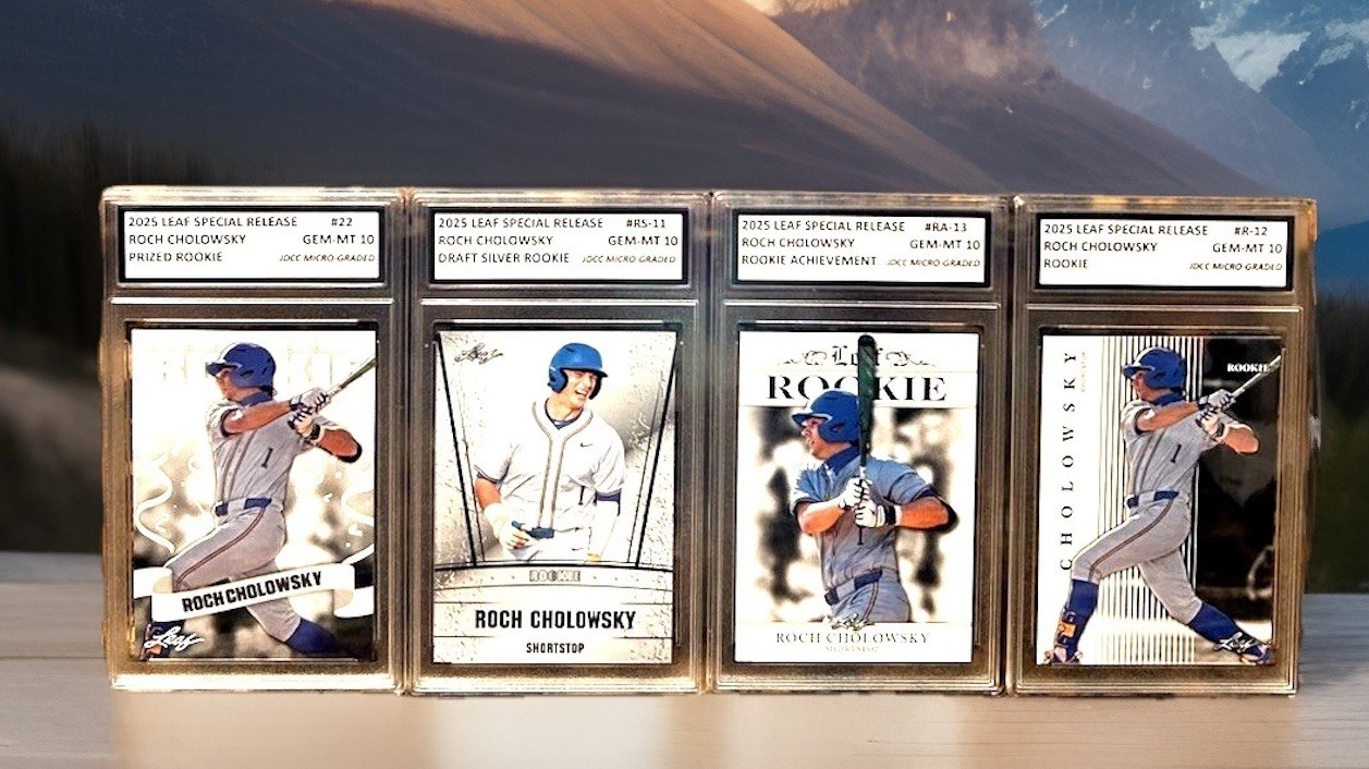 Lot of 4 ROCH CHOLOWSKY RC 2025 LEAF PRIZED/SILVER GRADED GEM-MT 10 Rookie Lot