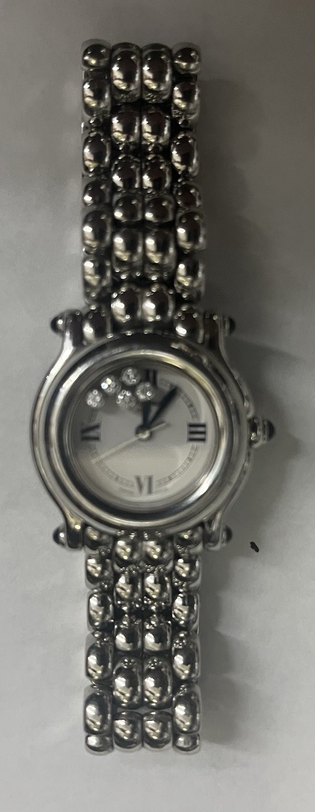 Chopard Happy Sport Diamonds 27/8250-23 8245 White Dial Quartz SS 26mm Watch
