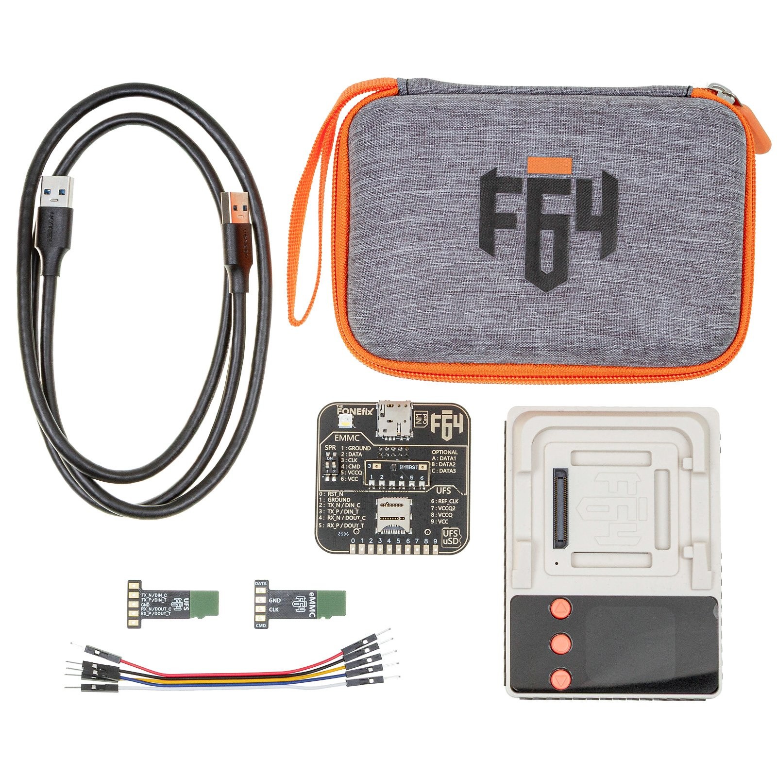 Flash 64 Lite F64 - programmer for UFS, eMMC, Nano memory cards, MicroSD