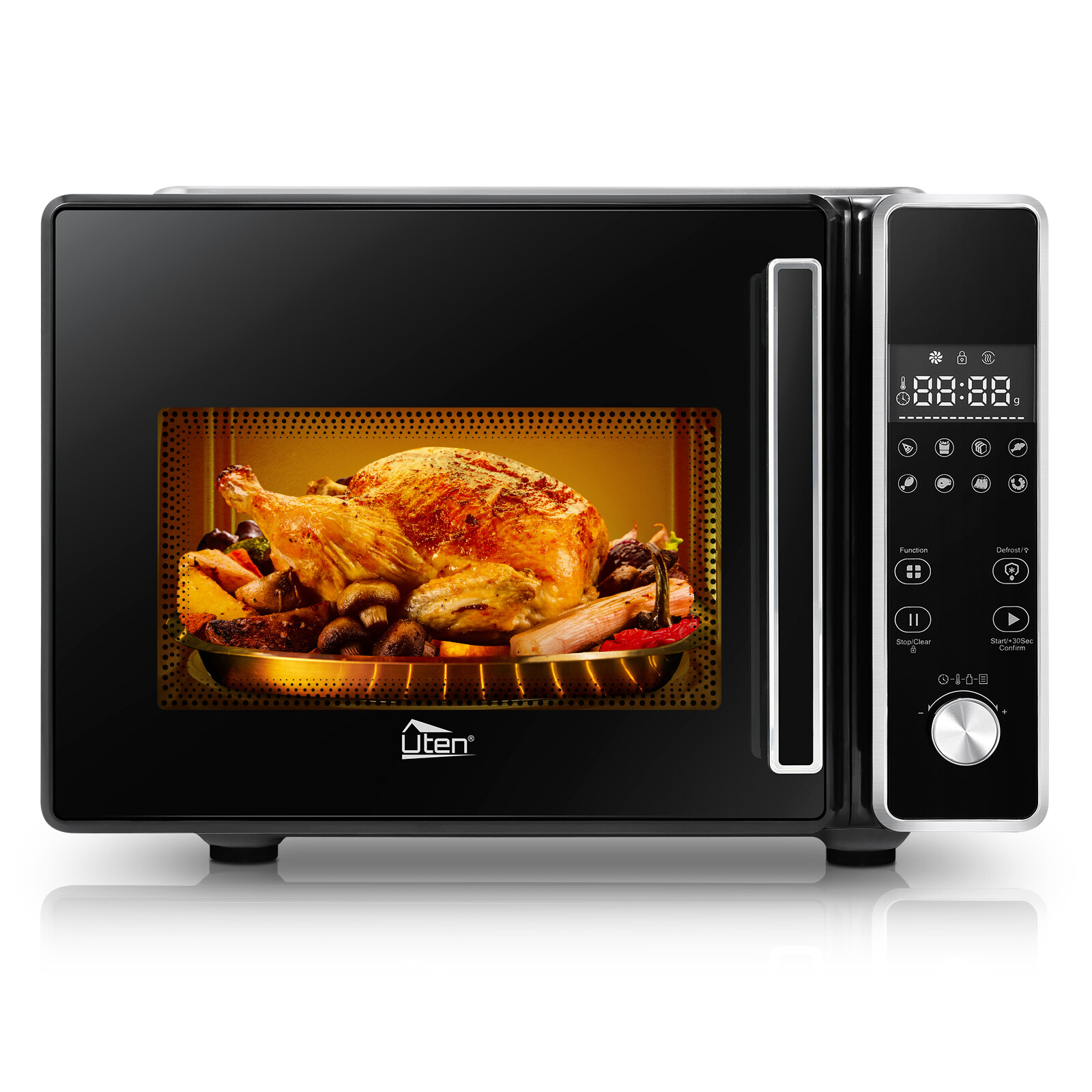 8 IN 1 Large Capacity Countertop Microwave Oven w/ LCD Display Multi-Functional