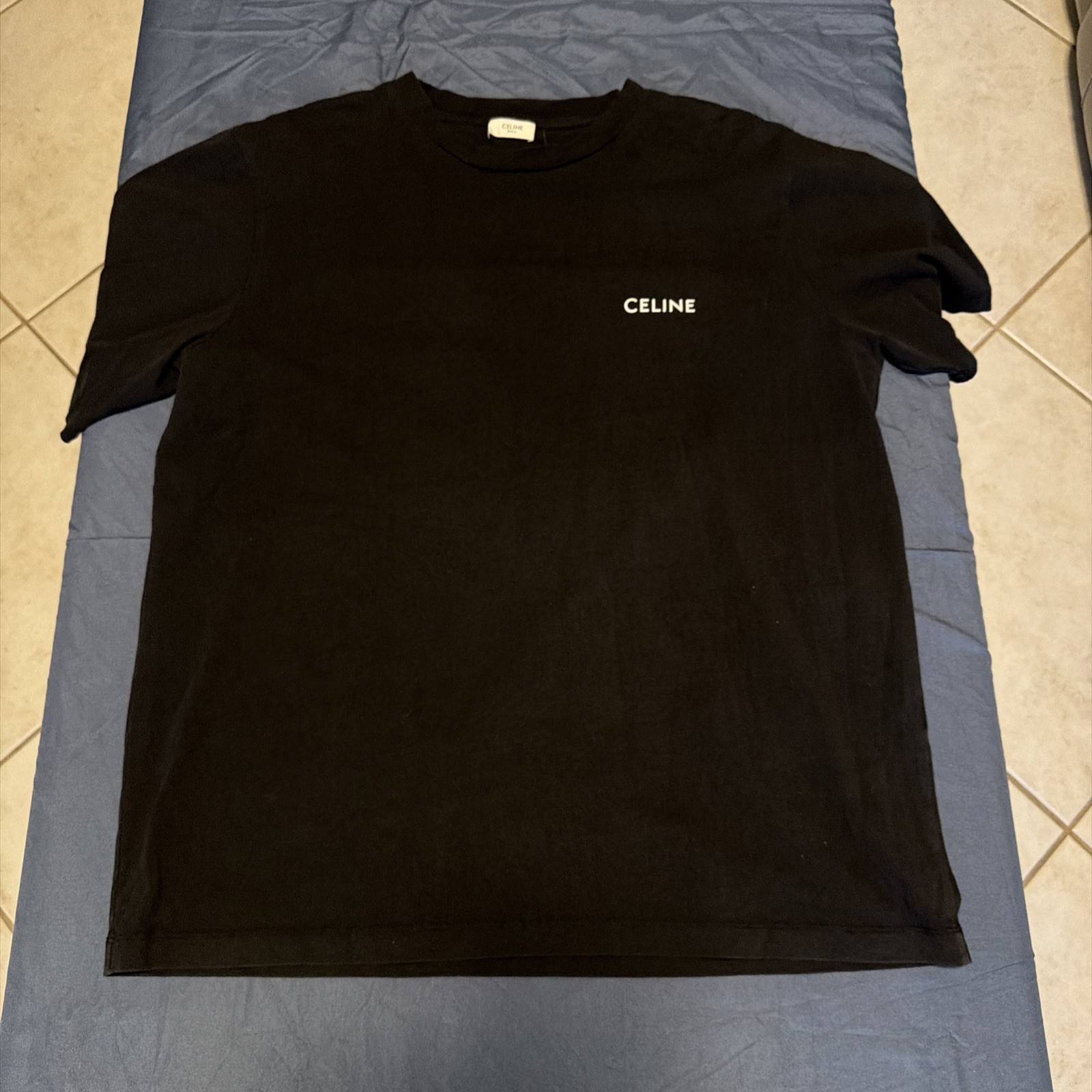 Celine Chest Logo Black T-shirt Mens 2XL Celine Chest Logo Black T-shirt Mens 2XL