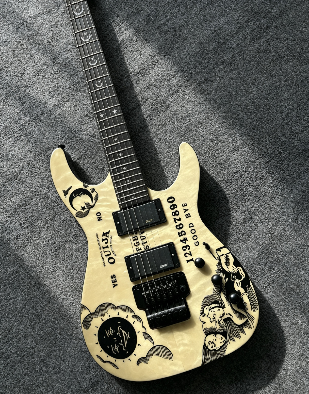 Ship US Natural Quilted Ouija Board KH-2 Kirk Hammett Signature Electric Guitar Ship US Natural Quilted Ouija Board KH-2 Kirk Hammett Signature Electric Guitar