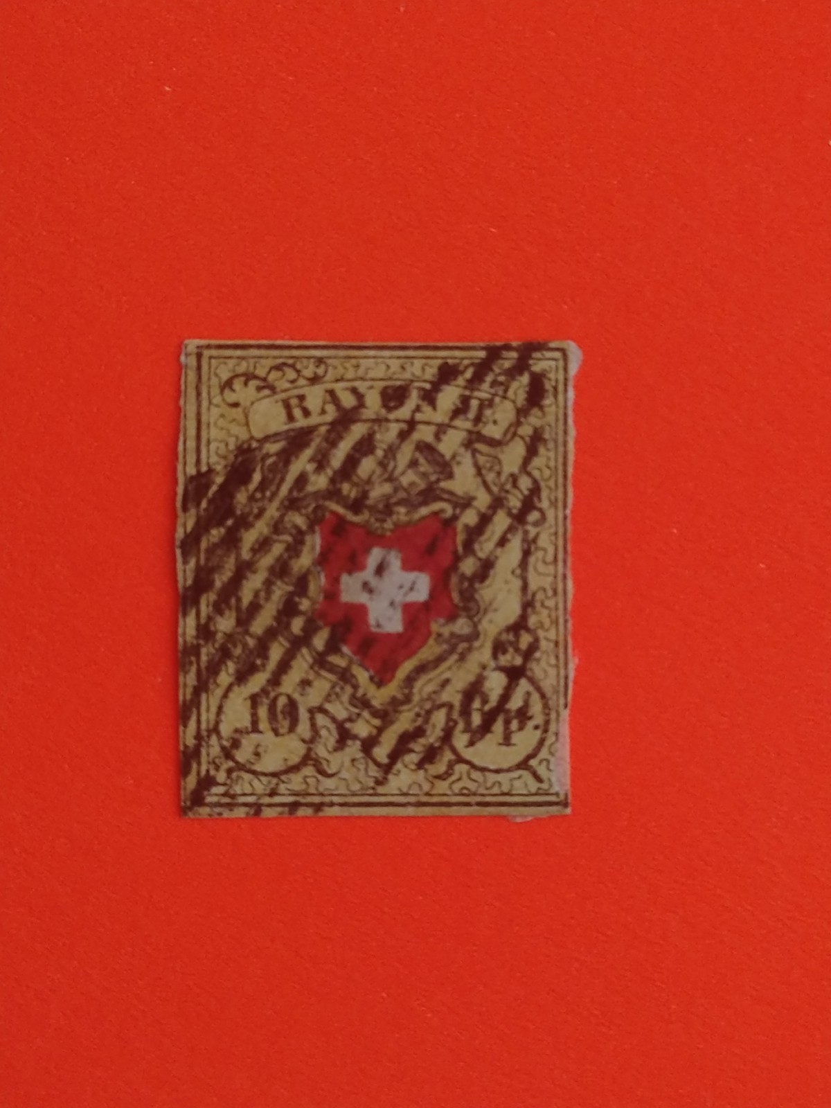Switzerland 1850.Royal Emblem  👑,SC#8 cancel (LA_1)