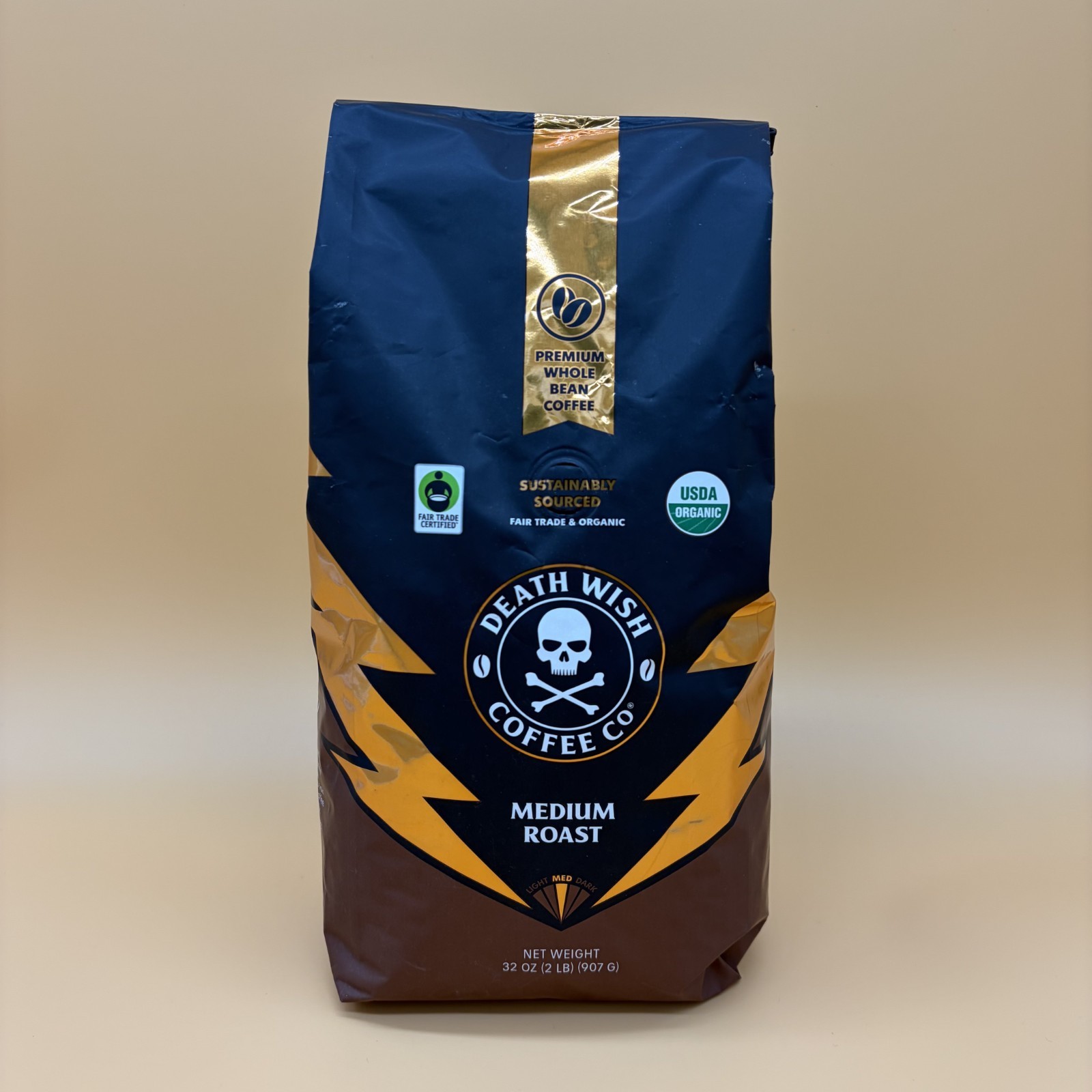 Death Wish Coffee 32 Ounce LARGE SIZE Medium Roast - BUY 1 OR 2 PACK Death Wish Coffee 32 Ounce LARGE SIZE Medium Roast - BUY 1 OR 2 PACK