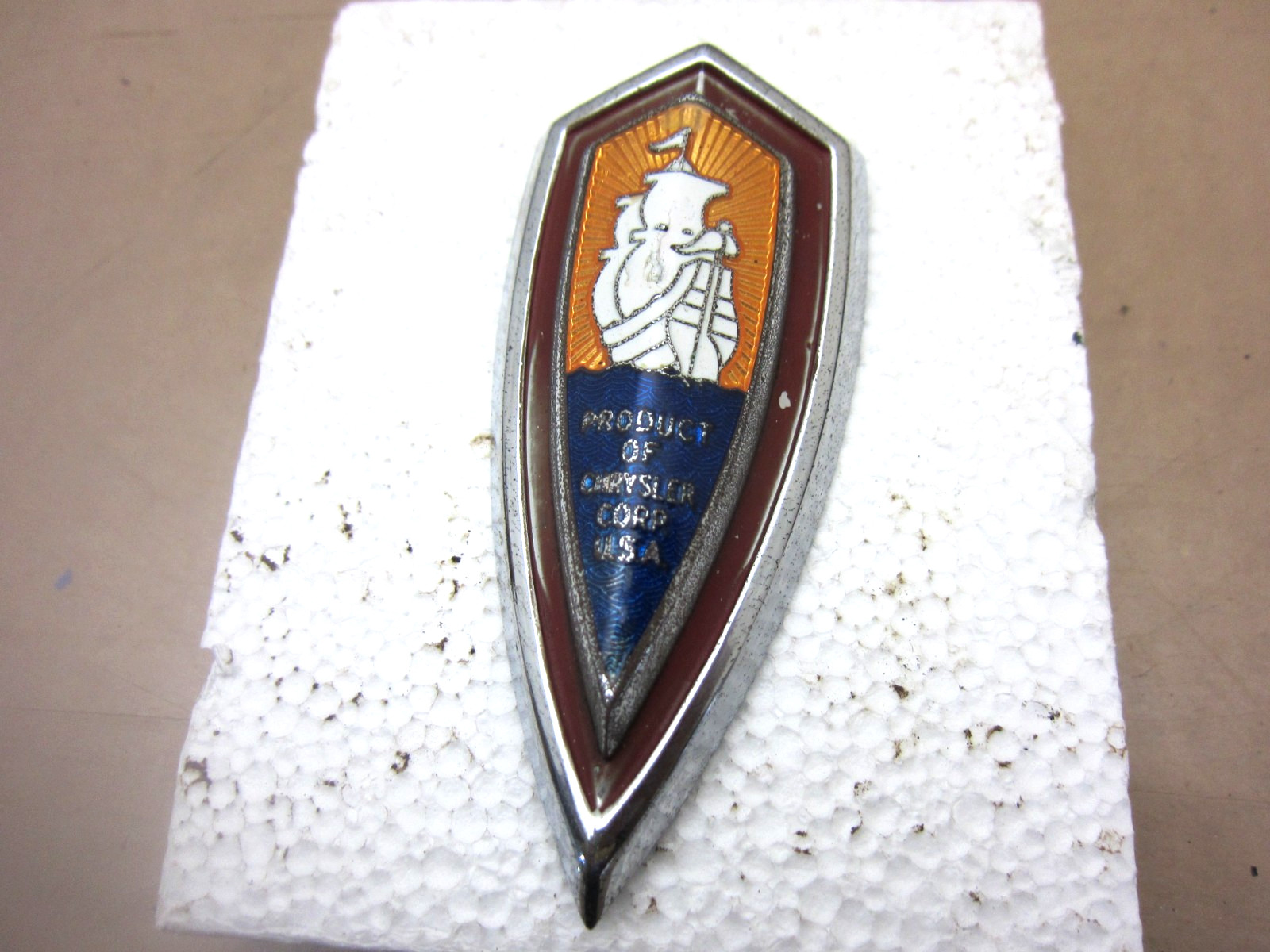 1941 1942 Plymouth Hood Nose Emblem 1941 1942 Plymouth Hood Nose Emblem