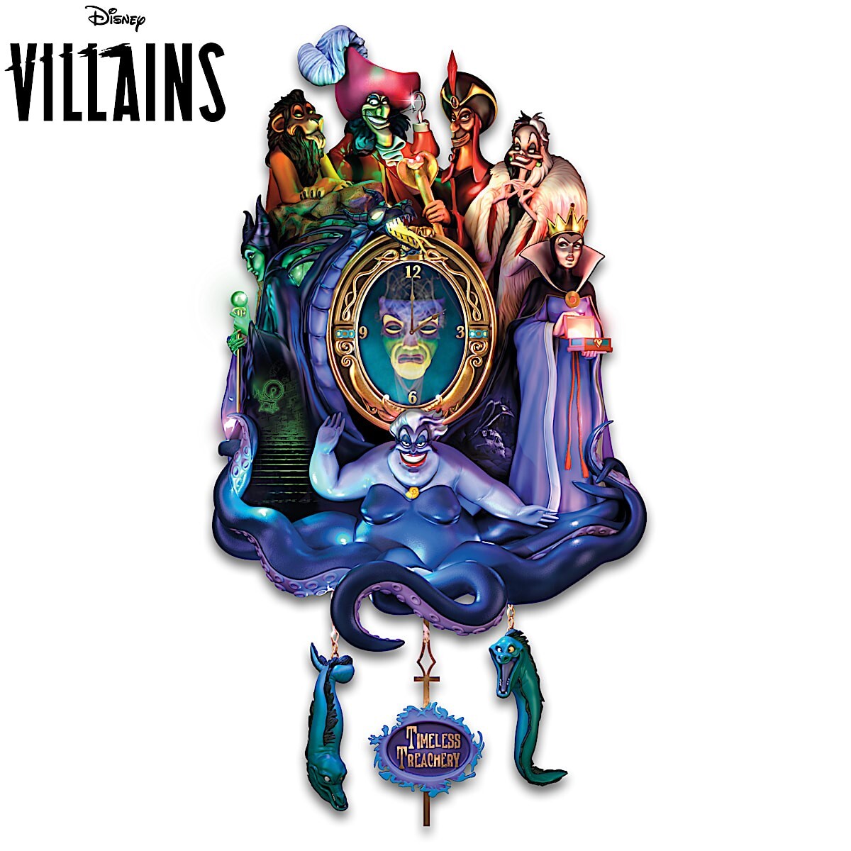 Bradford Exchange Disney Classic Villains Timeless Treachery Musical Wall Clock Bradford Exchange Disney Classic Villains Timeless Treachery Musical Wall Clock