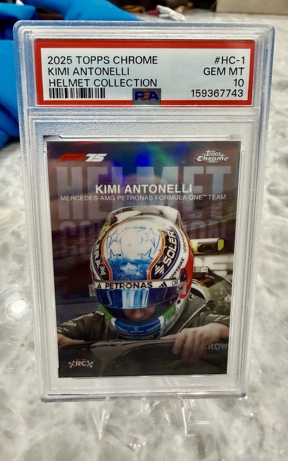 2025 Topps Chrome F1 Kimi Antonelli Rookie Helmet Refractor PSA 10... 2025 Topps Chrome F1 Kimi Antonelli Rookie Helmet Refractor PSA 10...