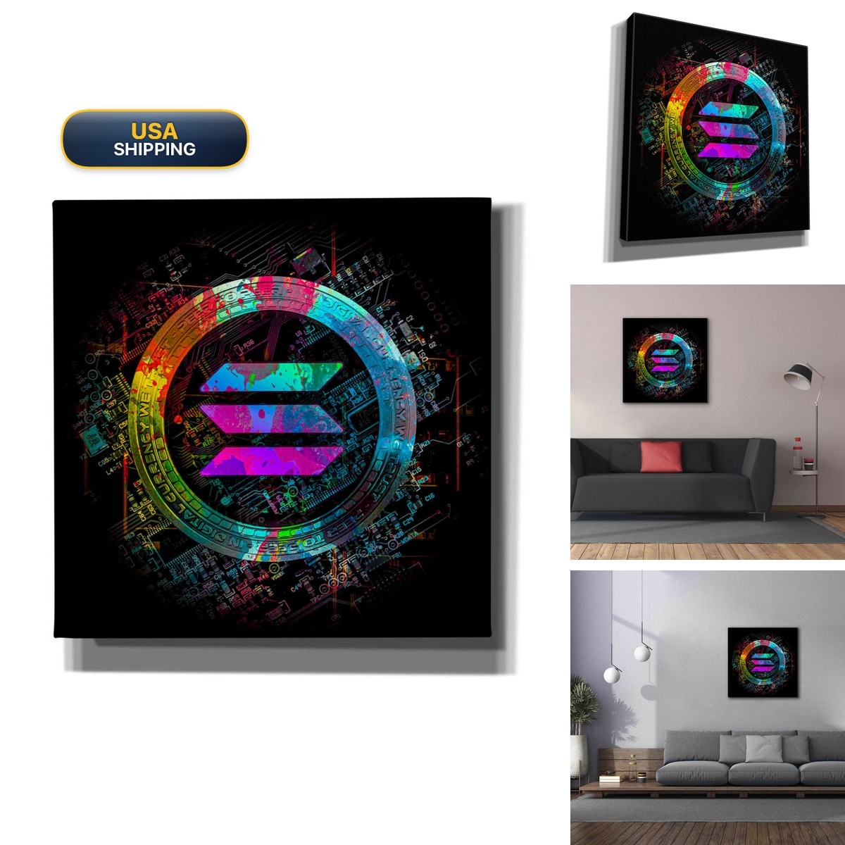 Epic Graffiti Solana Crypto Giga Coin Canvas Wall Art 37\