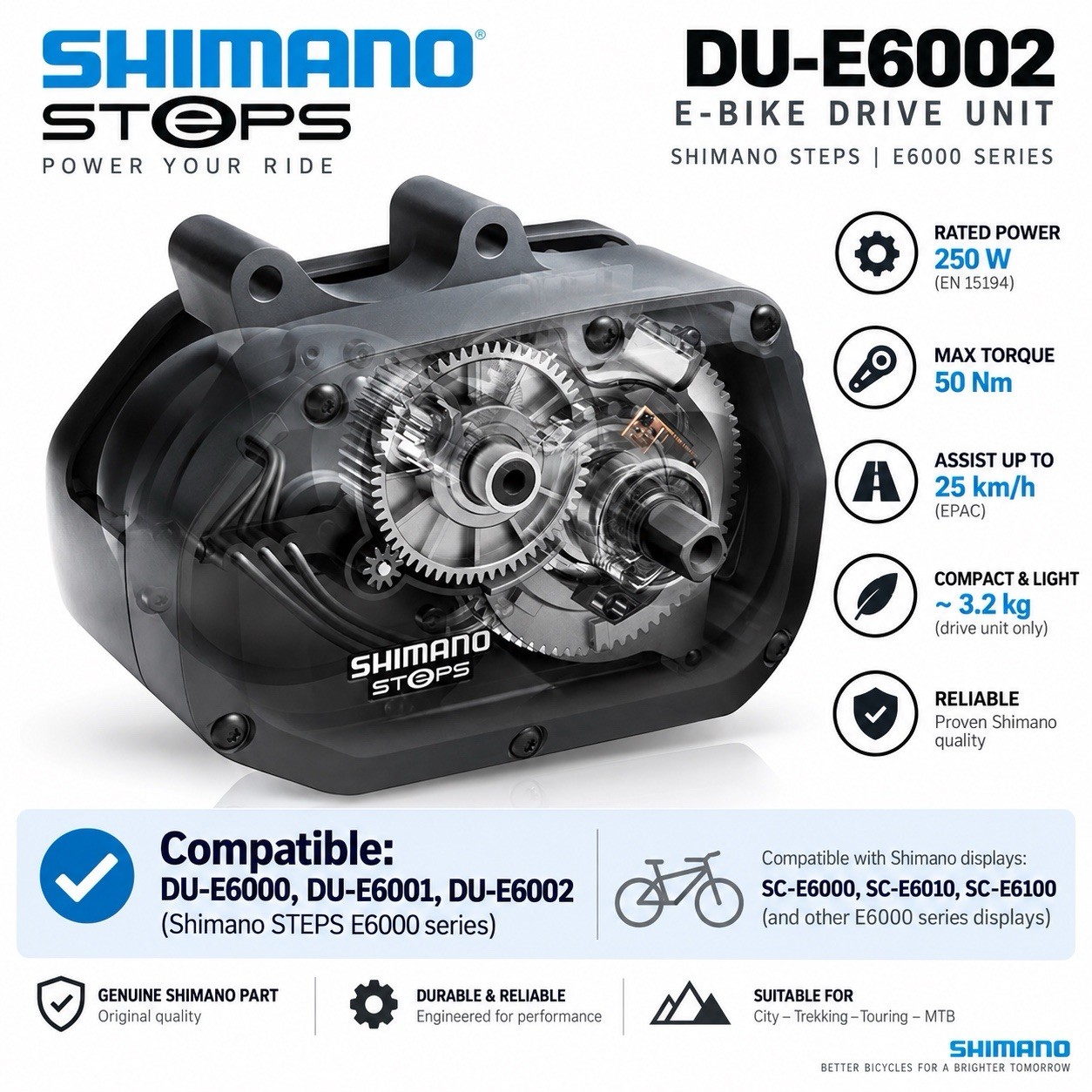 Shimano Steps DU-E6000 / E6002 Drive unit 36V/250W - NEU NEW