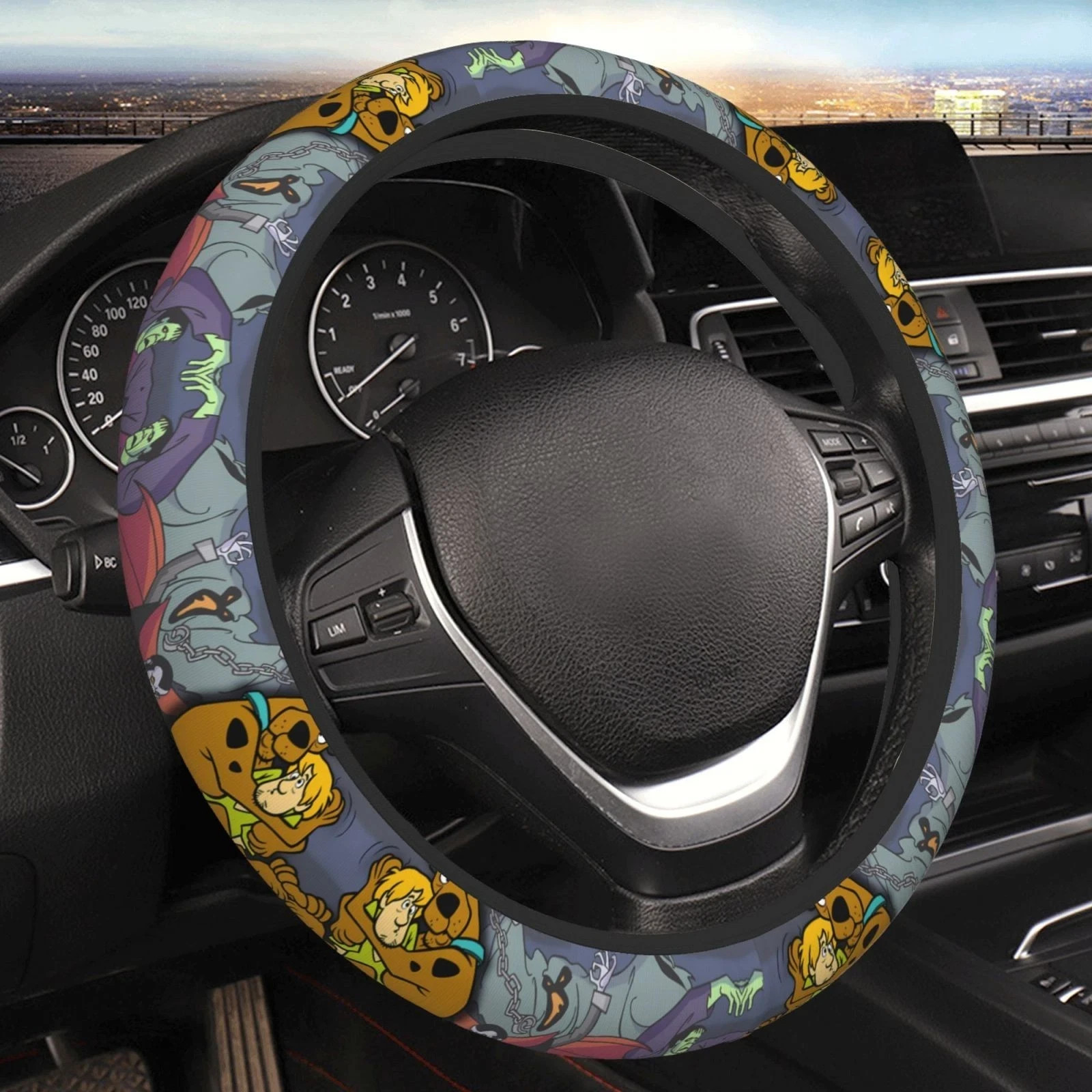 Scooby-Doo Cartoon Theme Print Car Steering Wheel Cover Perfect Gift Idea TN1532