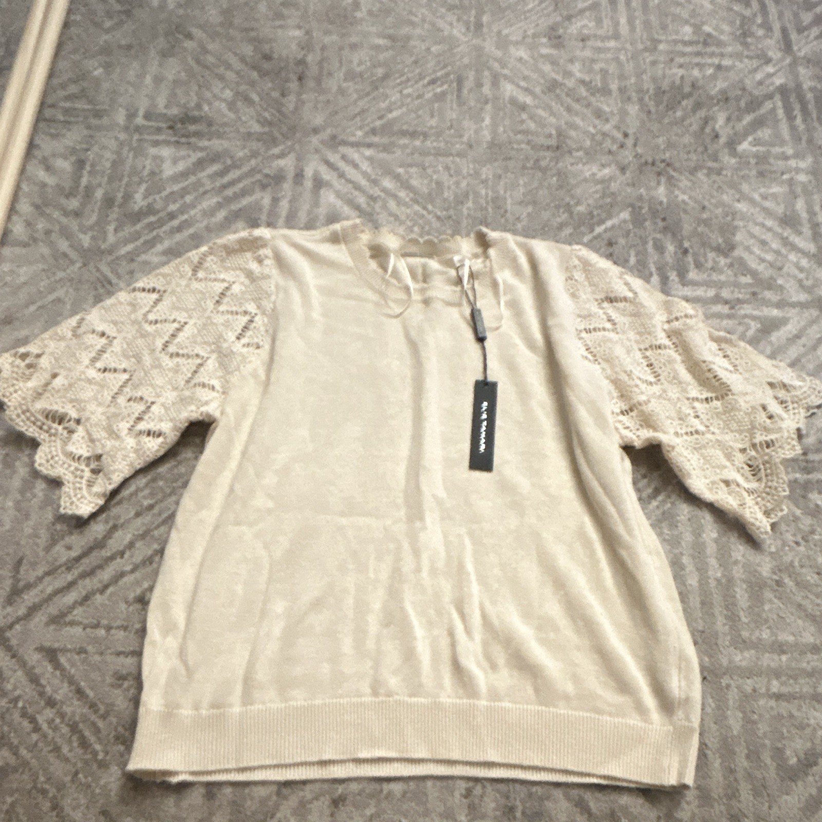 Elie Tahari Oatmeal Colored With Detailed Sleeves Elie Tahari Oatmeal Colored With Detailed Sleeves