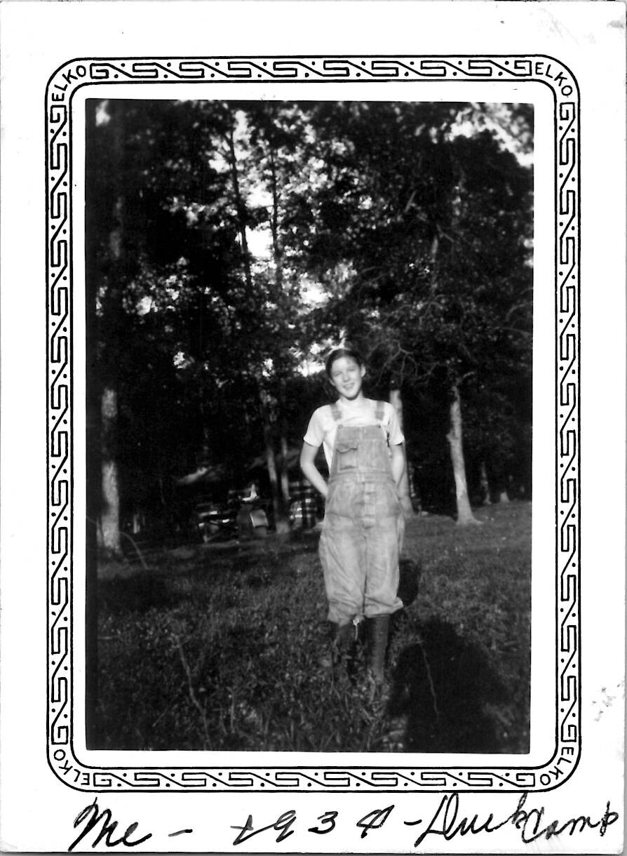 Beautiful Farmers Daughter Wearing Overalls Rural Americana 1930s Vintage Photo