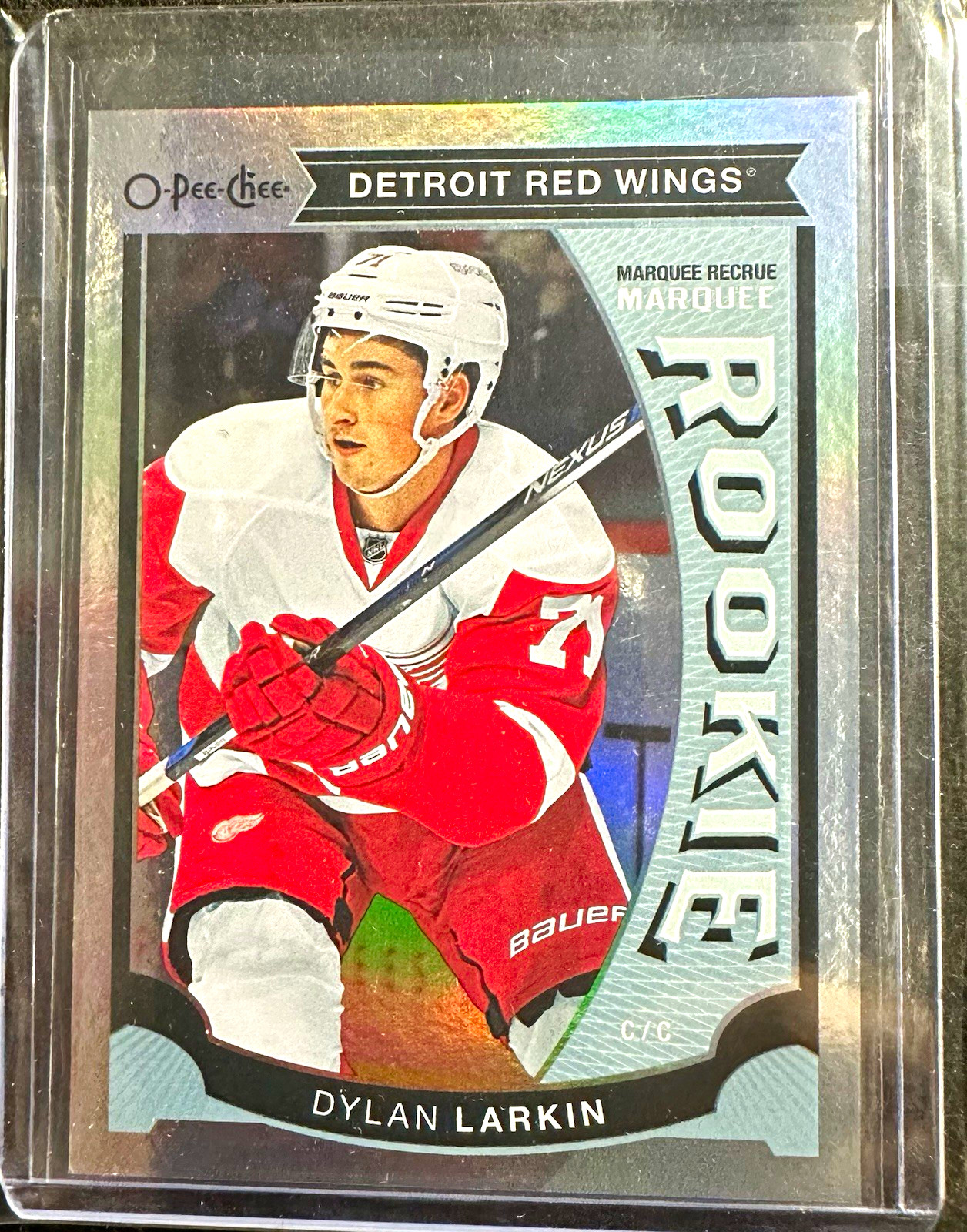 2015-16 OPC O-Pee-Chee Red Wings Dylan Larkin Marquee Rookie Rainbow Foil RC U20