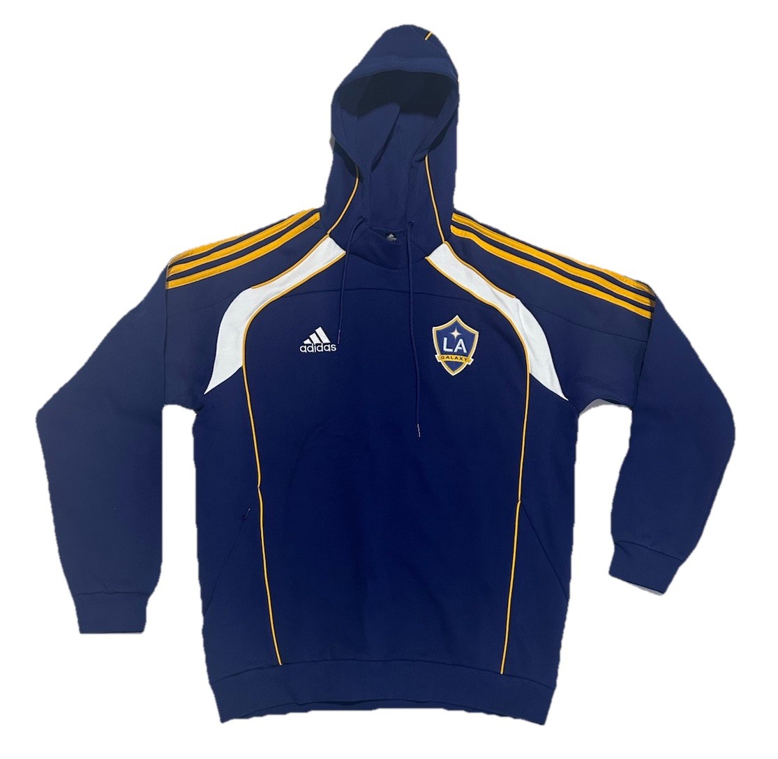 NWT- Adidas LA Galaxy Men’s Travel Hoody Size L- Navy Blue Yellow MLS OFFICIAL
