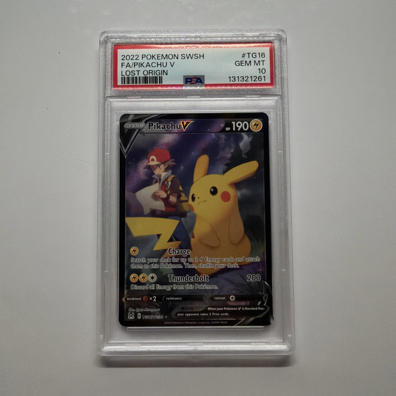 2022 Pokemon SWSH Lost Origin #TG16 FA Pikachu V PSA 10 GEM MINT