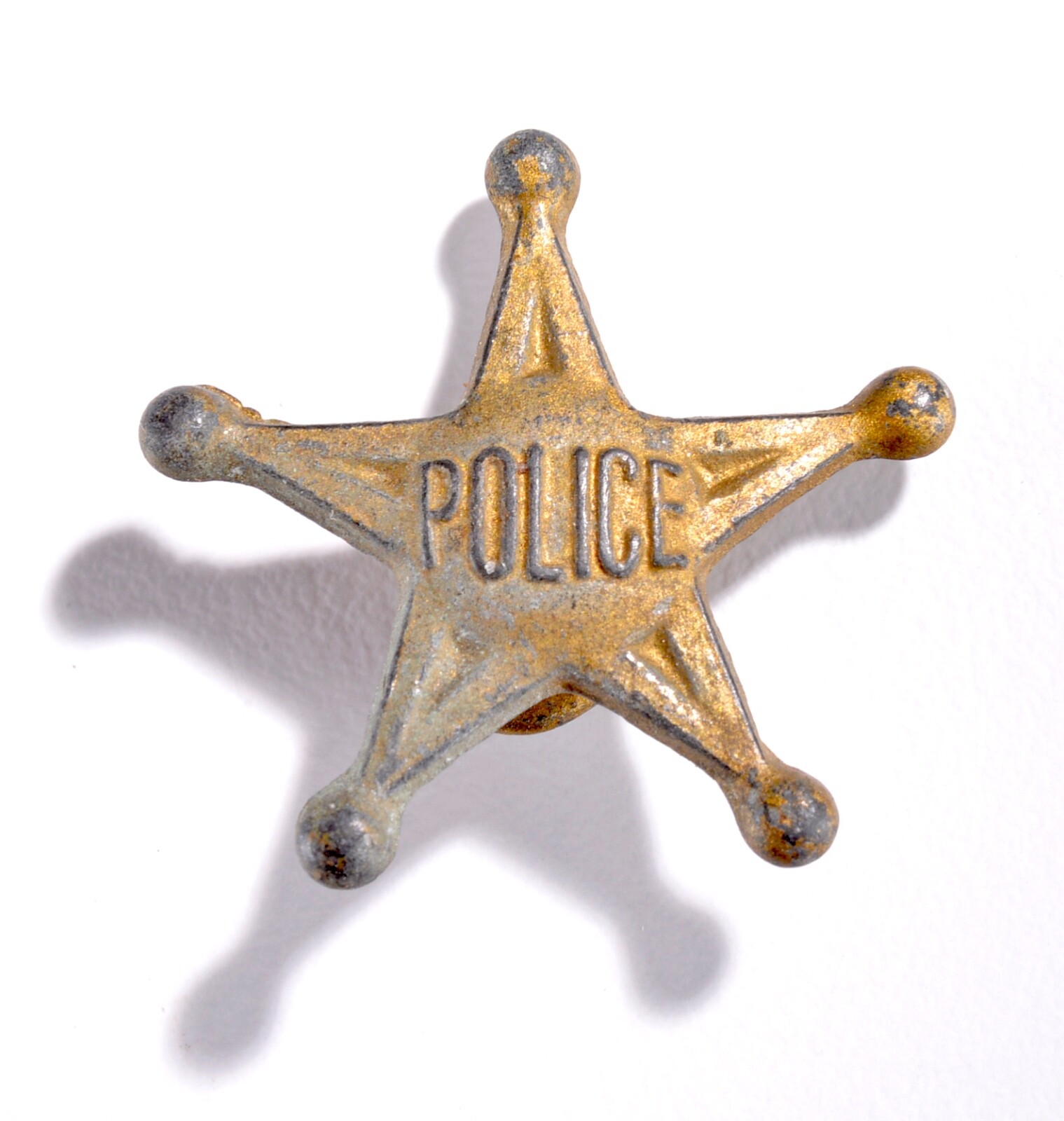 Vtg 1920\'s Premium Cracker Jack Prize Police Star Badge Stud or Lapel Button