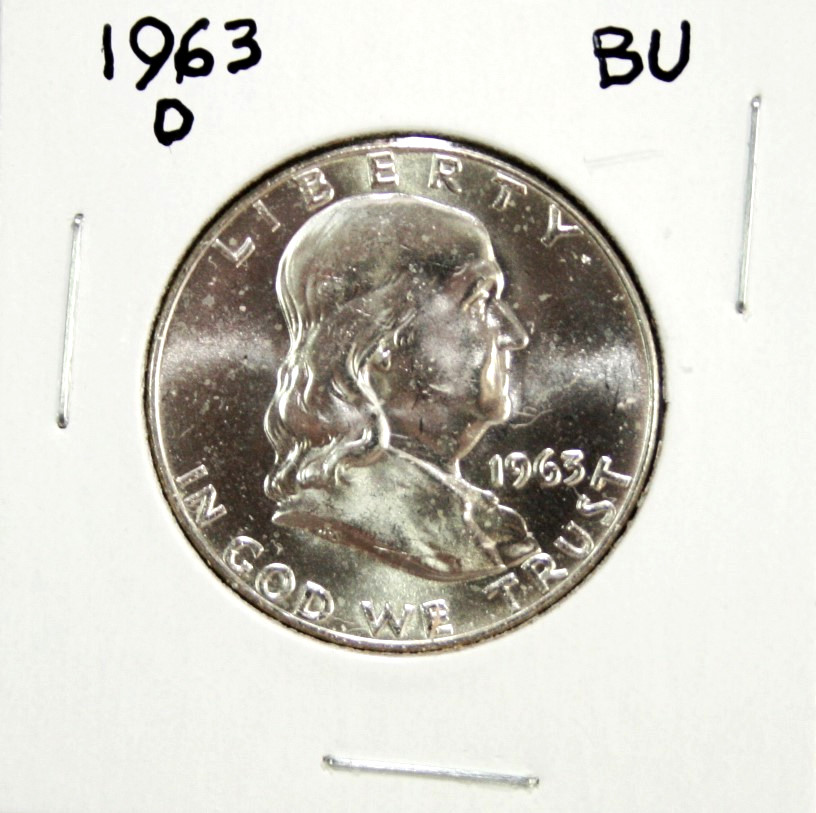1963-D Franklin Half Dollar AU 90% Silver