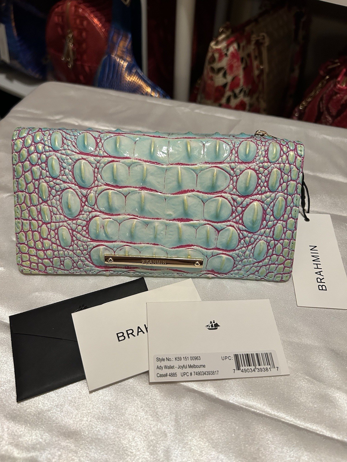Brahmin “Joyful” Melbourne Ady Croc-Embossed Wallet - RARE