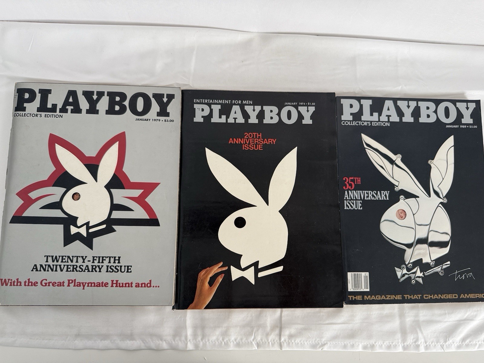 Vintage Playboy Magazine Lot of 3 Issues 20th 25th 35th Anniversary Edition