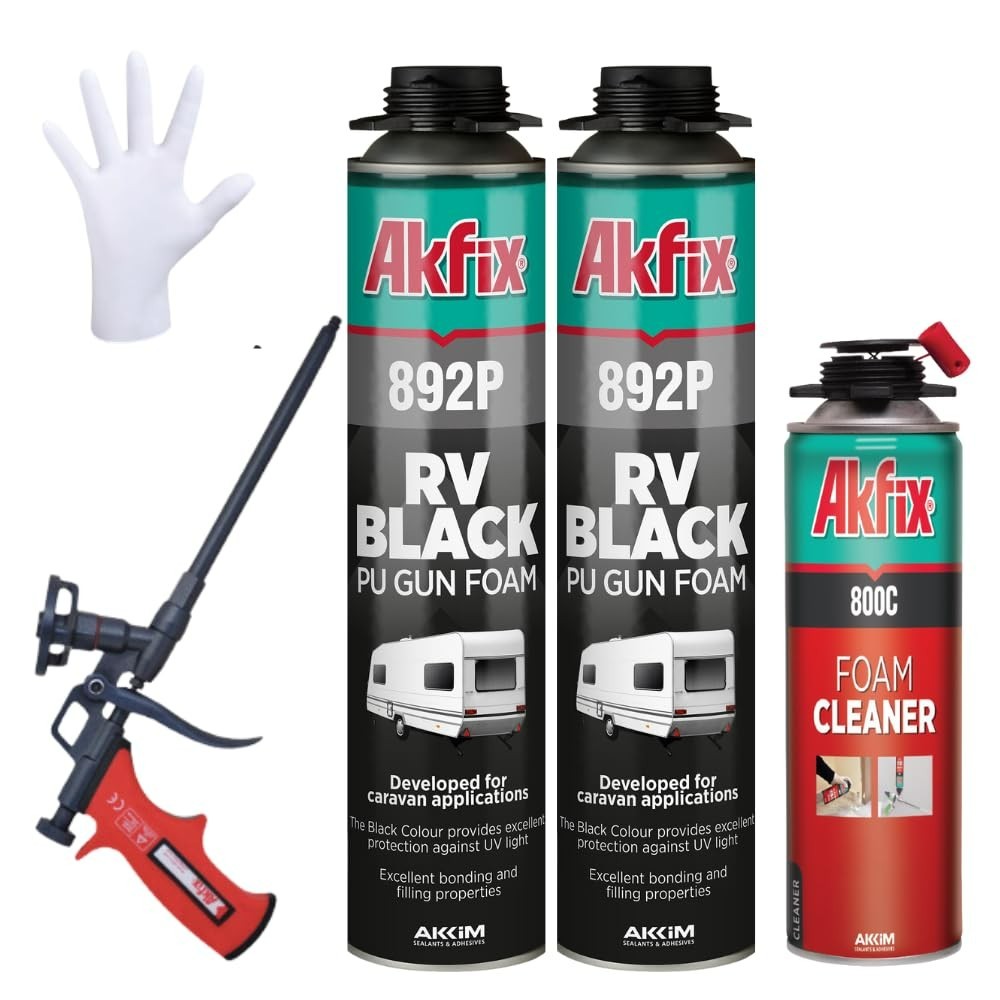 Akfix Black Foam Sealant Pond Waterfall Expanding Foam UV Resistant 24 oz 2 Pack