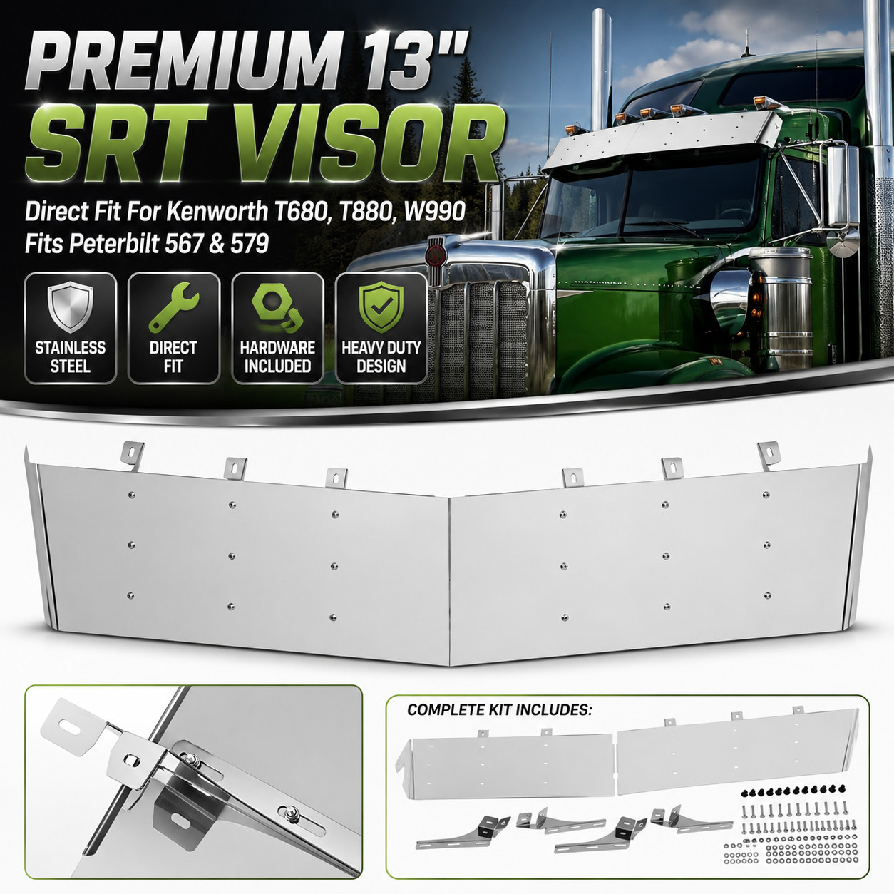 ✅ 84-98 Kenworth T680, T880, W990) (Peterbilt 567, 579, Premium 13