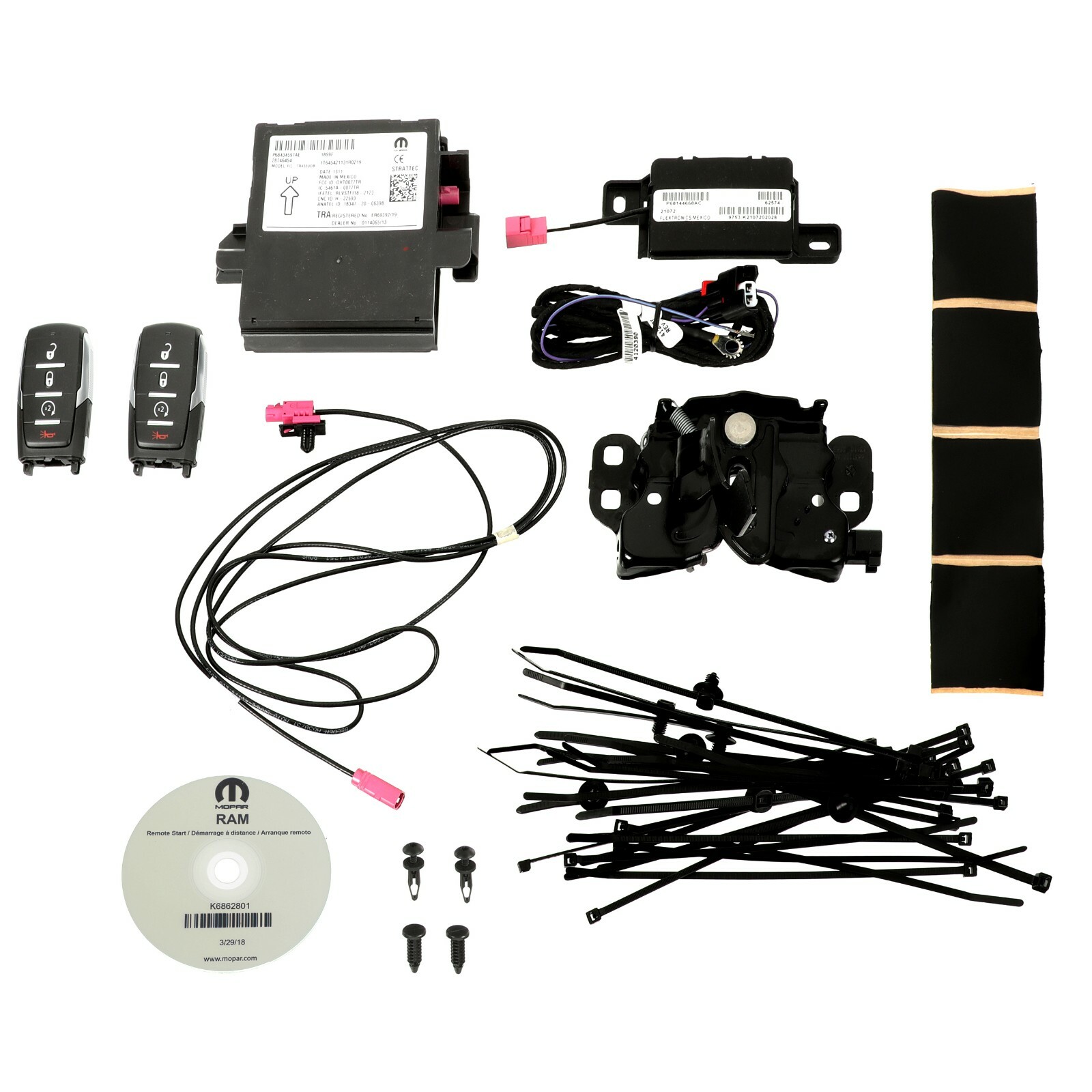 2020-2024 RAM 1500 COMPLETE REMOTE START KIT WITH FOBS GENUINE NEW 82216122AF